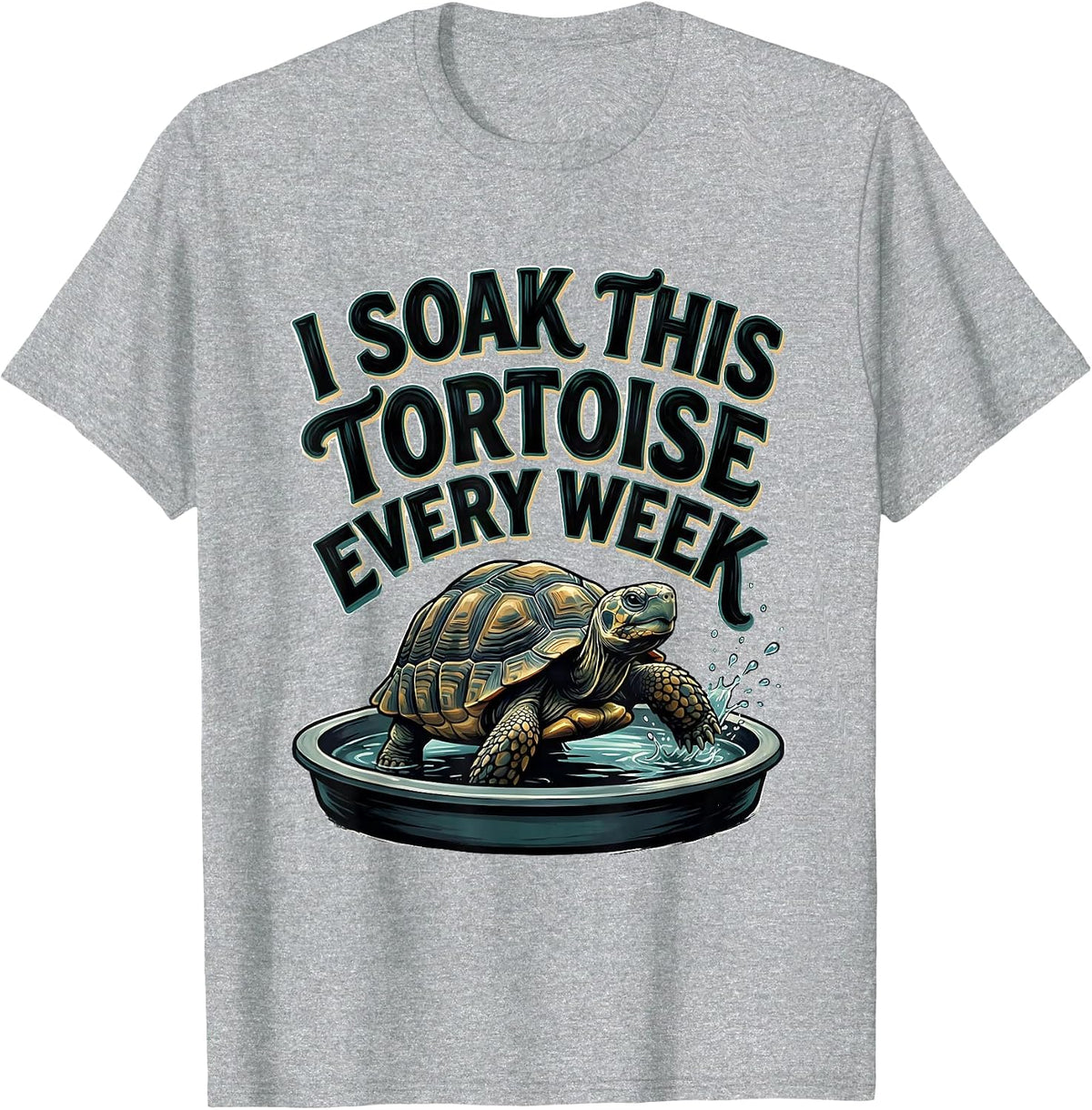 Men's I Soak This Tortoise Every Week Funny Tortoise Lover Pet T-Shirt - Heather Grey