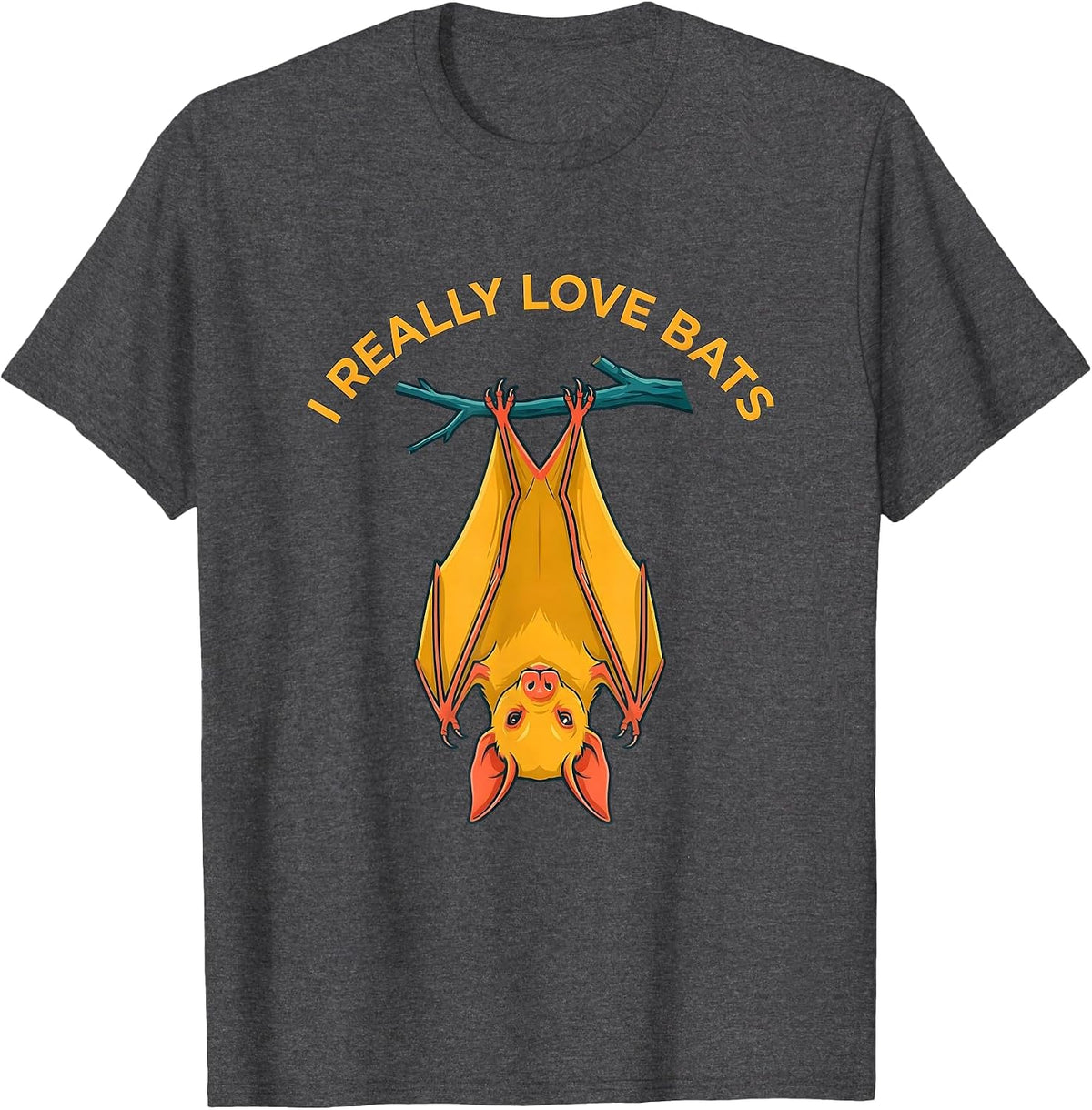 I Really Love Bats Funny Bat Lover Wildlife Conservation T-Shirt - Dark Heather Grey