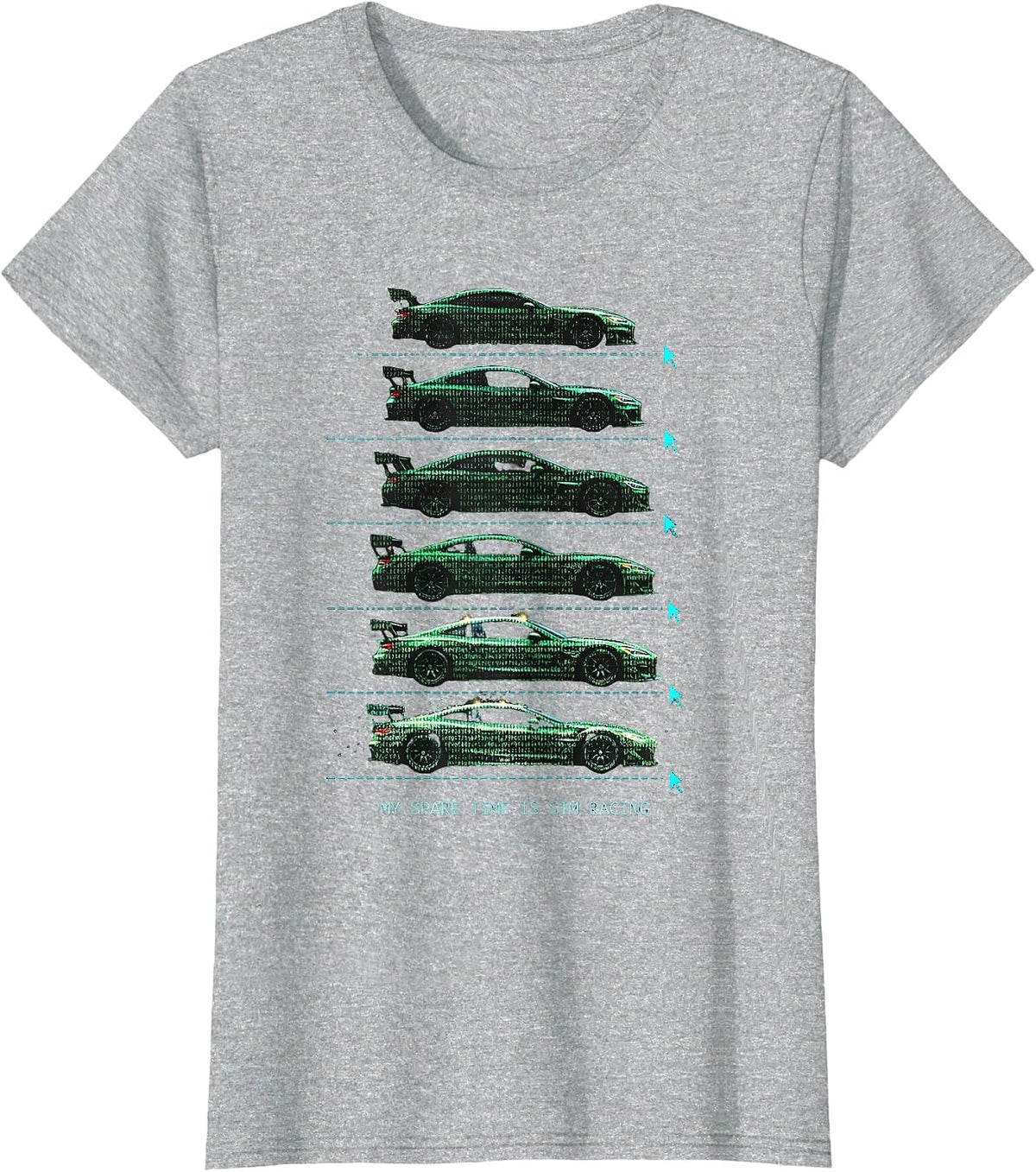 Women's My Spare Time Is Sim Racing Funny Car Enthusiast Hobbyist T-Shirt - Heather Grey