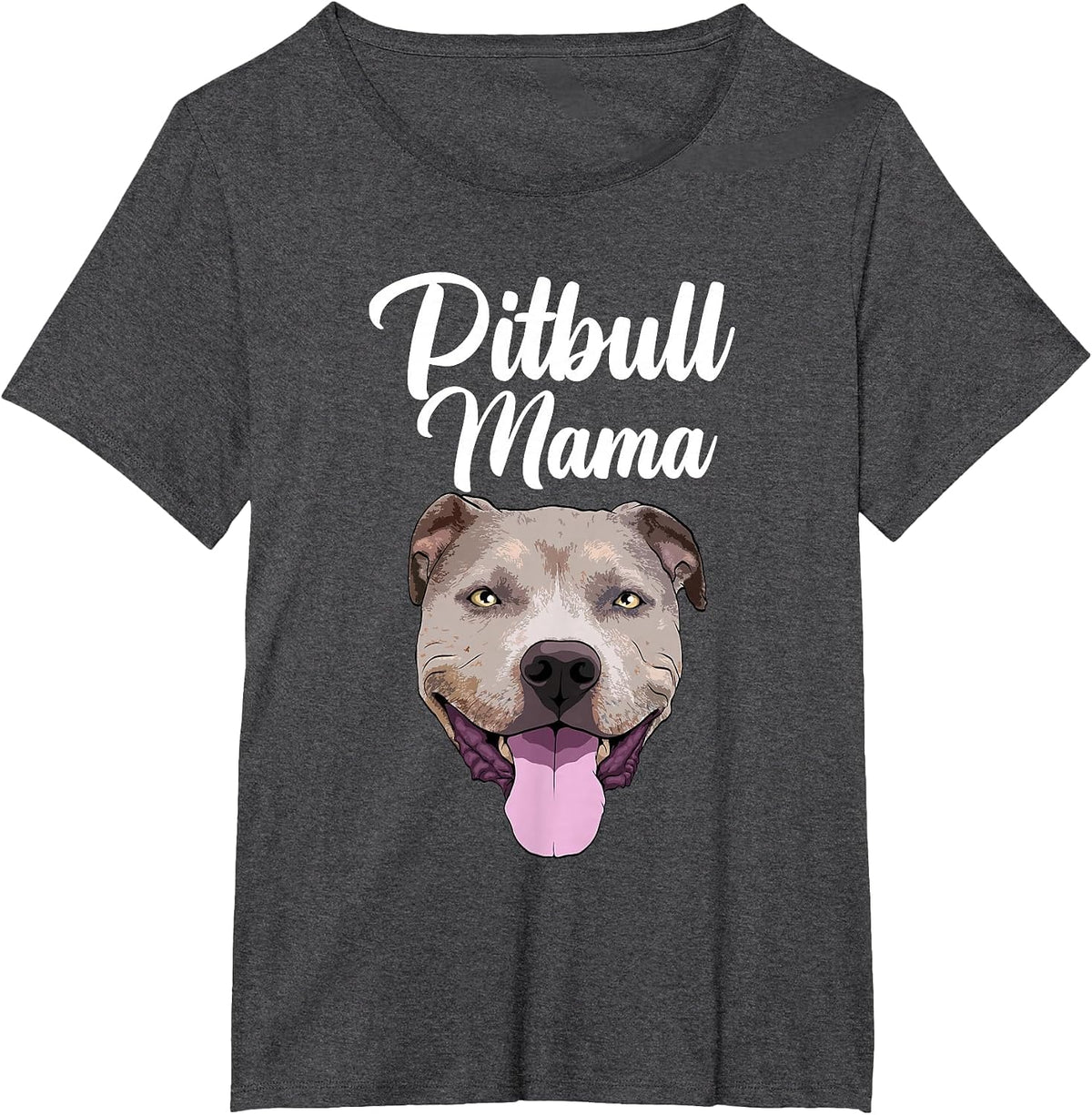 Cool Pitbull Mom for Women Mama Pitbull Owner Dog Lover T-Shirt - Dark Heather Grey