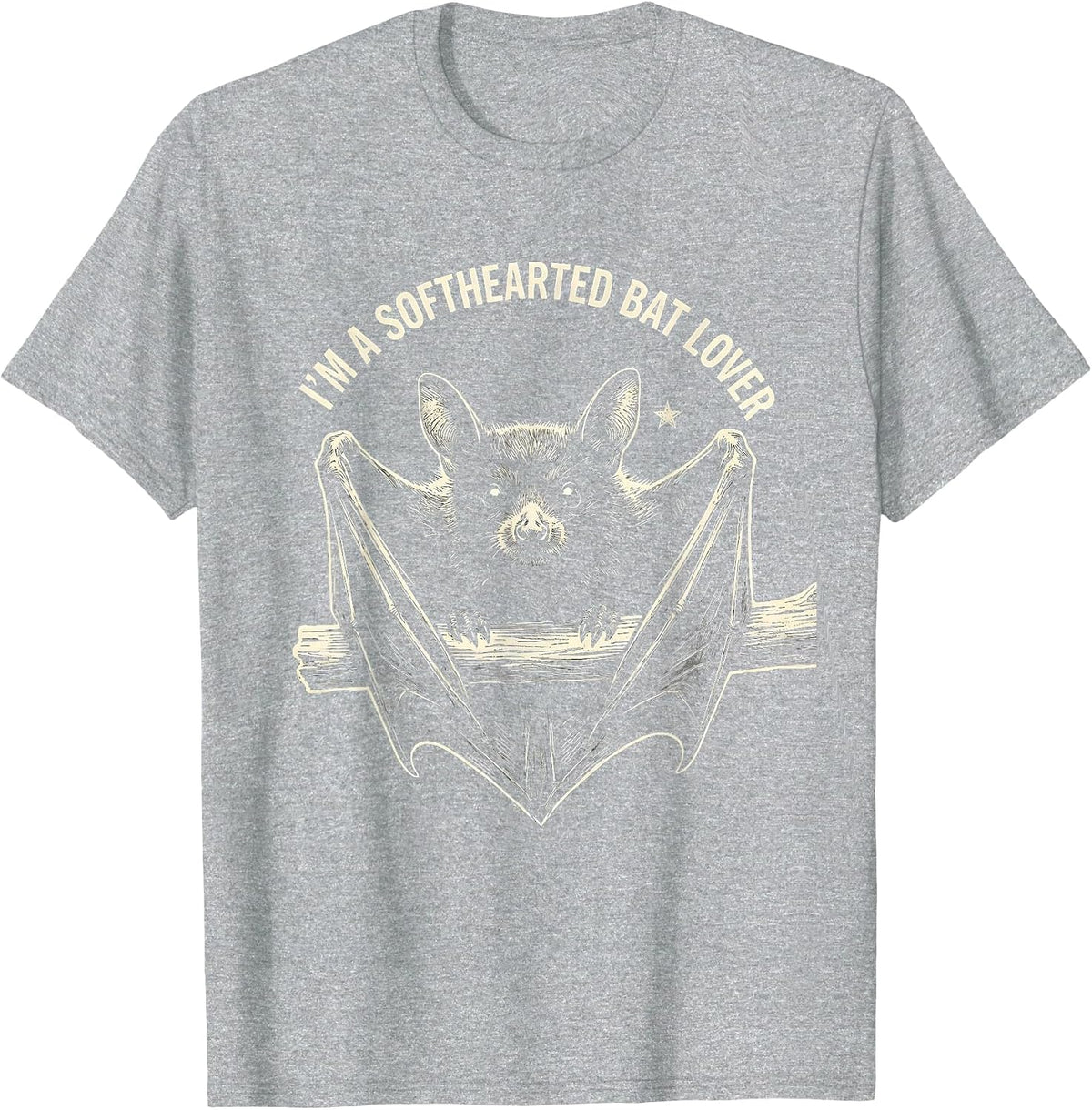 Men's I'm A Softhearted Bat Lover Funny Bat Lover Halloween Nature T-Shirt - Heather Grey