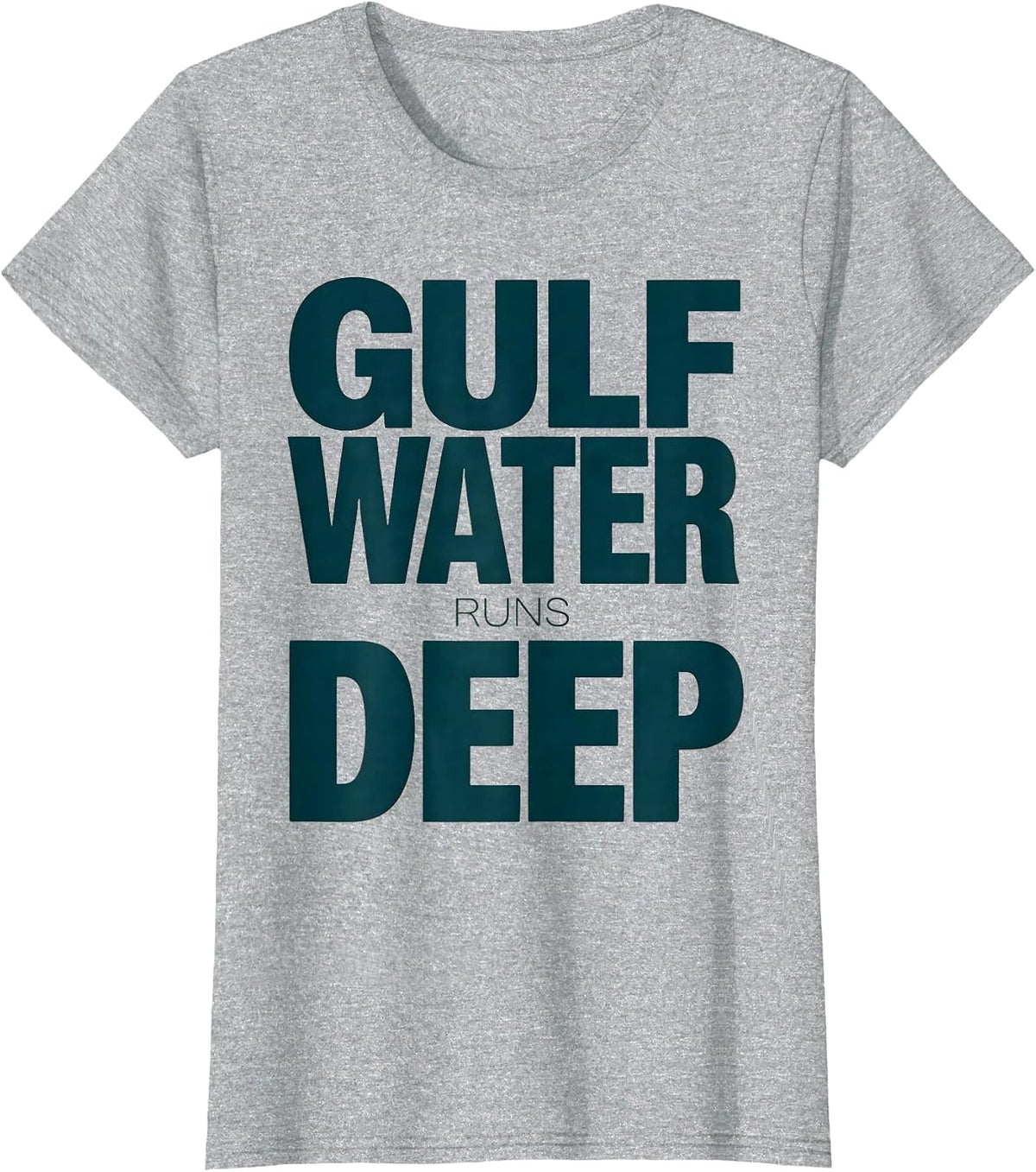 Gulf Water Runs Deep Gulf of Mexico Design T-Shirt - Heather Grey