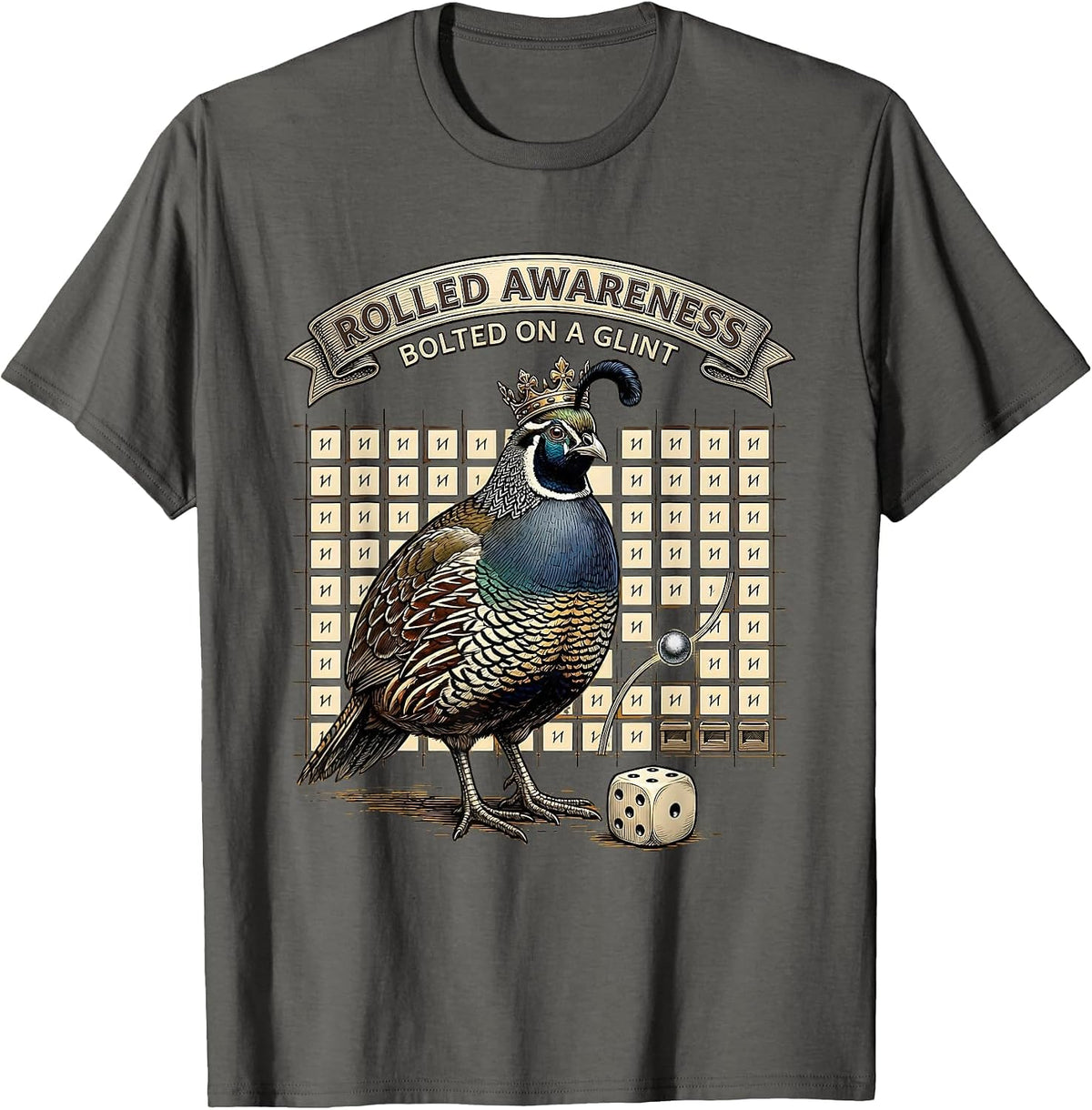 Men's Rolled Awareness Bolted On A Glint Funny Autistic ADHD Meme T-Shirt - Asphalt Grey