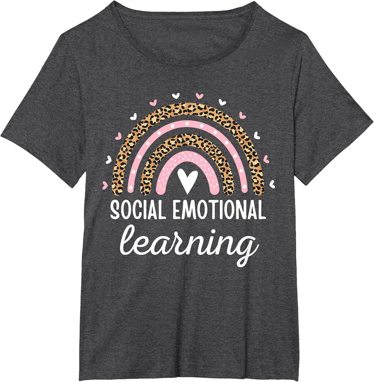 Social Emotional Learning Rainbow Counselor Teacher SEL Day T-Shirt - Dark Heather Grey