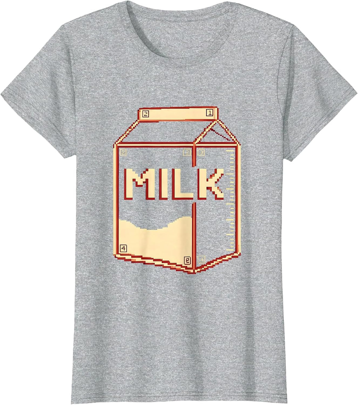 Women's MILK Pixel Art Halloween Costume Shirt Party Gag Gift T-Shirt - Heather Grey
