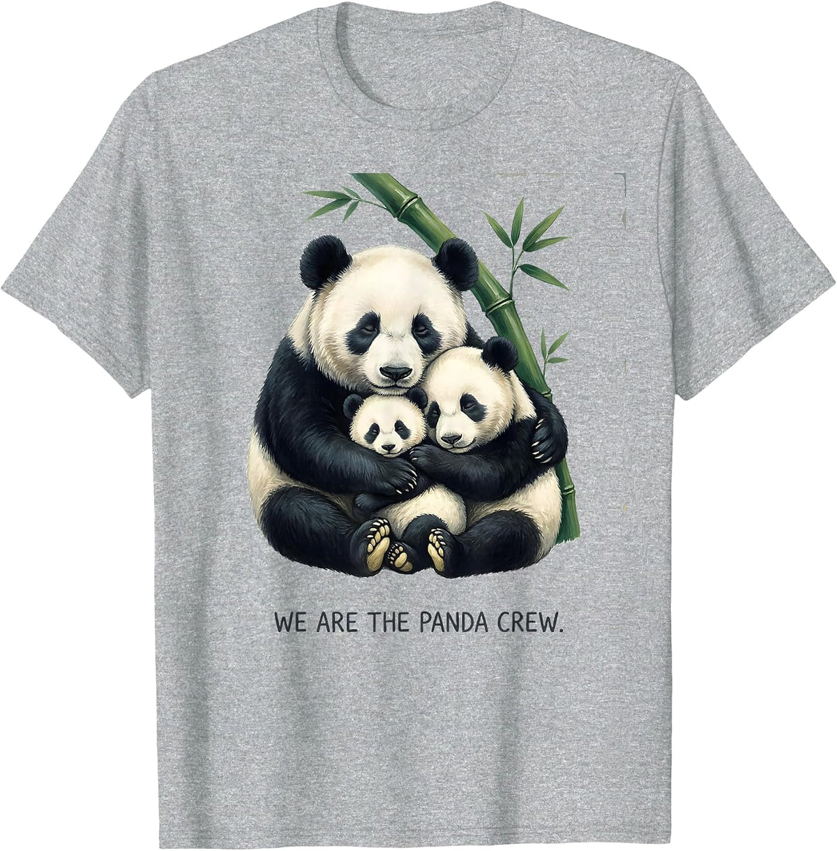 Men's We Are The Panda Crew Storybook Cute Panda Fan Humor T-Shirt - Heather Grey