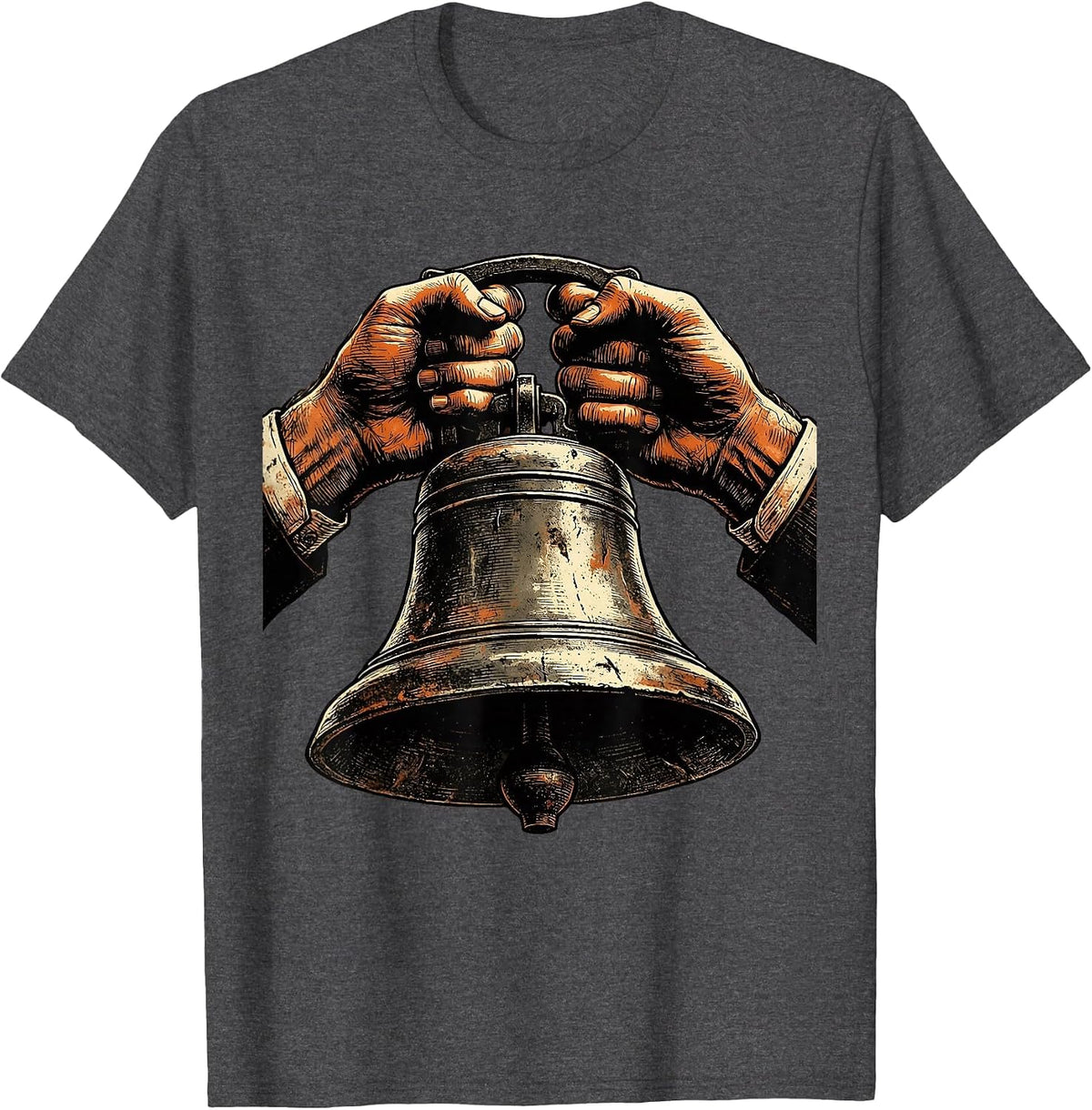 3rd Grade Teacher Old School Bell Graphic T-Shirt - Dark Heather Grey
