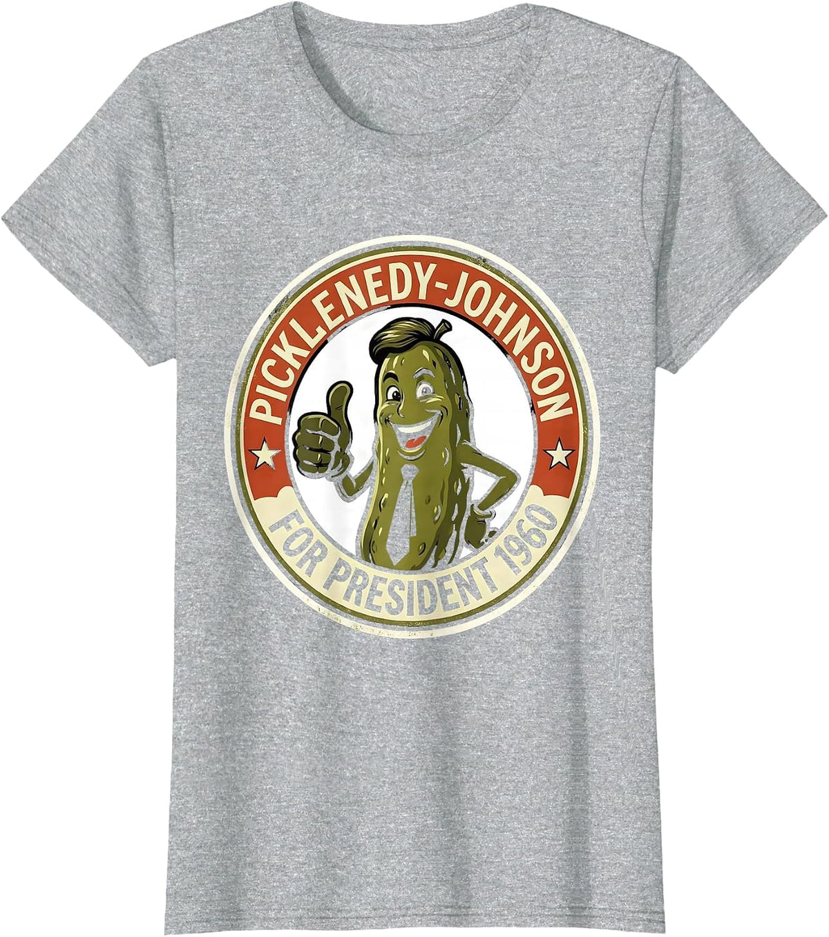 Picklenedy-Johnson For President 1960 Retro Political T-Shirt - Heather Grey