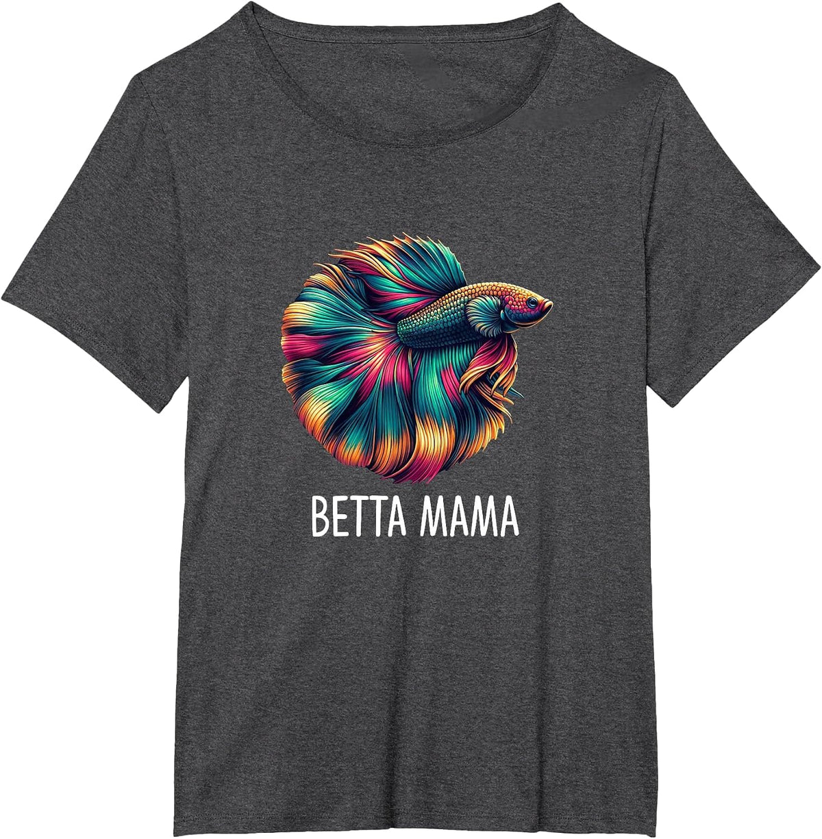 Beta Mama - Betta Fish Lover Mom - T-Shirt - Dark Heather Grey