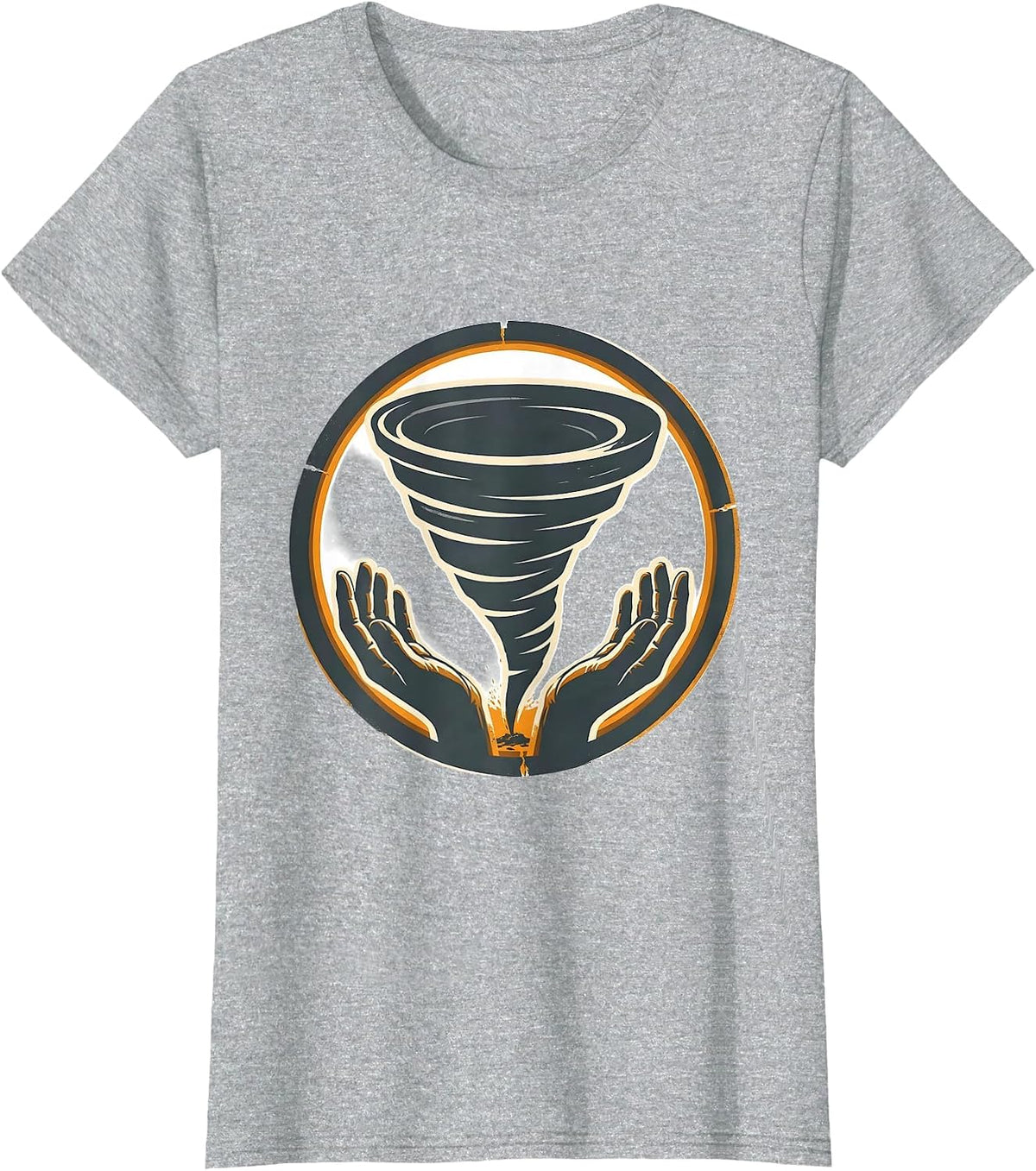 Tornado Funnel Badge Storm Chaser Meteorology Enthusiast T-Shirt - Heather Grey