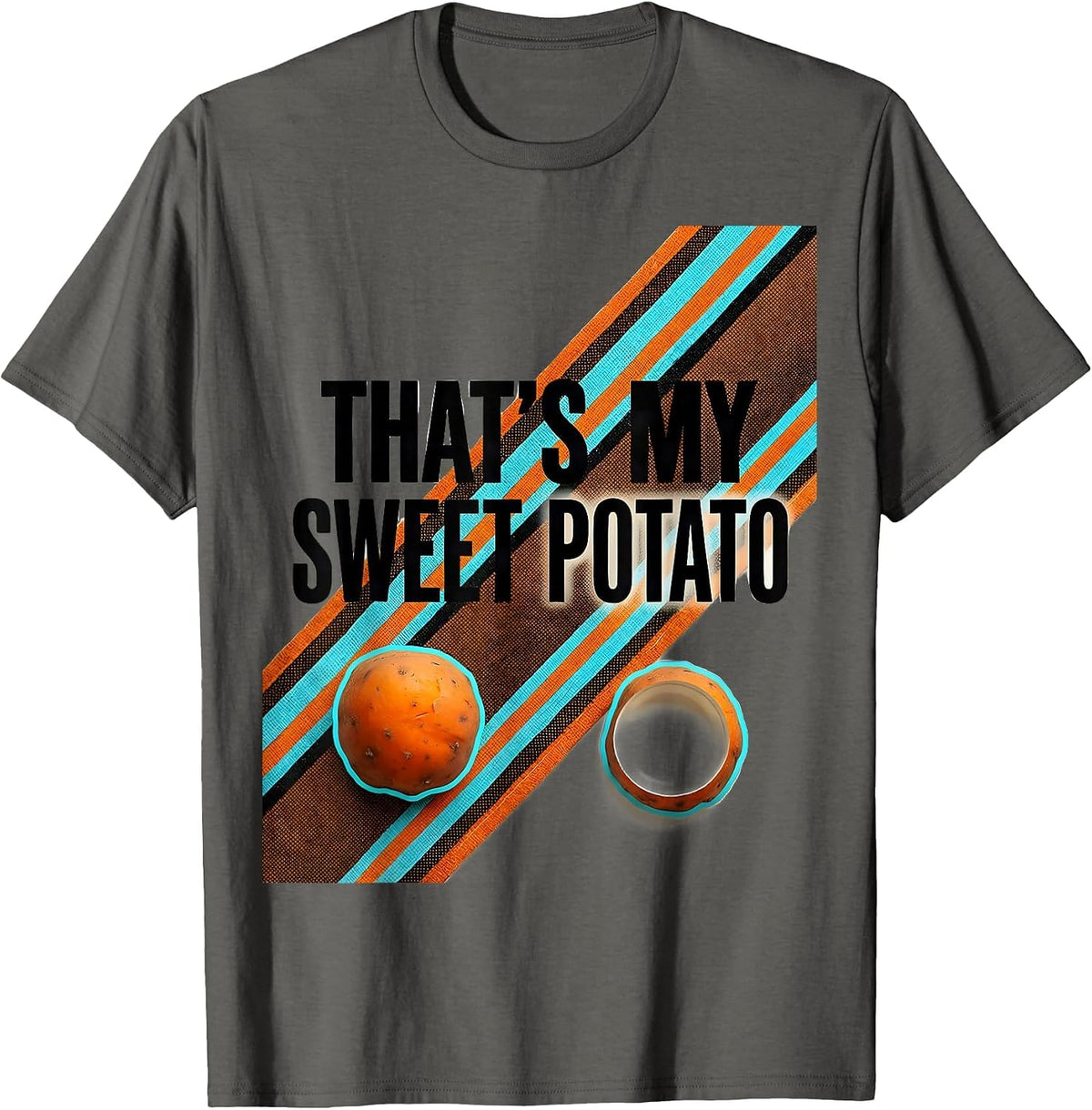 Men's That's My Sweet Potato Funny Couples Thanksgiving Matching T-Shirt - Asphalt Grey