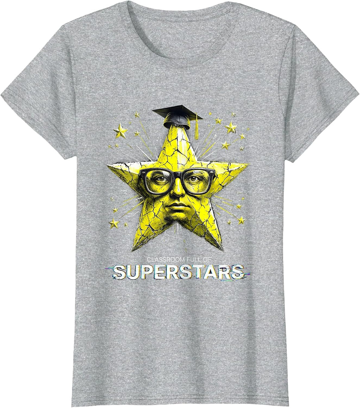 Classroom Full of Superstars 3rd Grade Teacher T-Shirt - Heather Grey