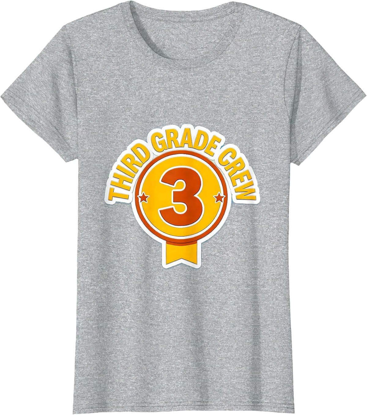 Third Grade Crew Playful Back To School Teacher Student T-Shirt - Heather Grey