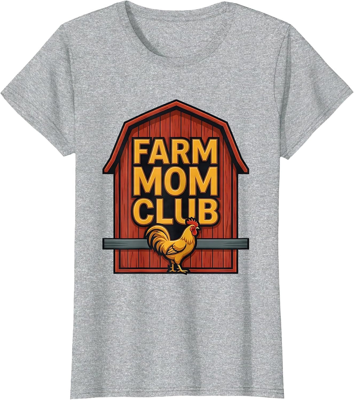 Women's Farm Mom Club Funny Mom Grandma Mother Day Gift T-Shirt - Heather Grey