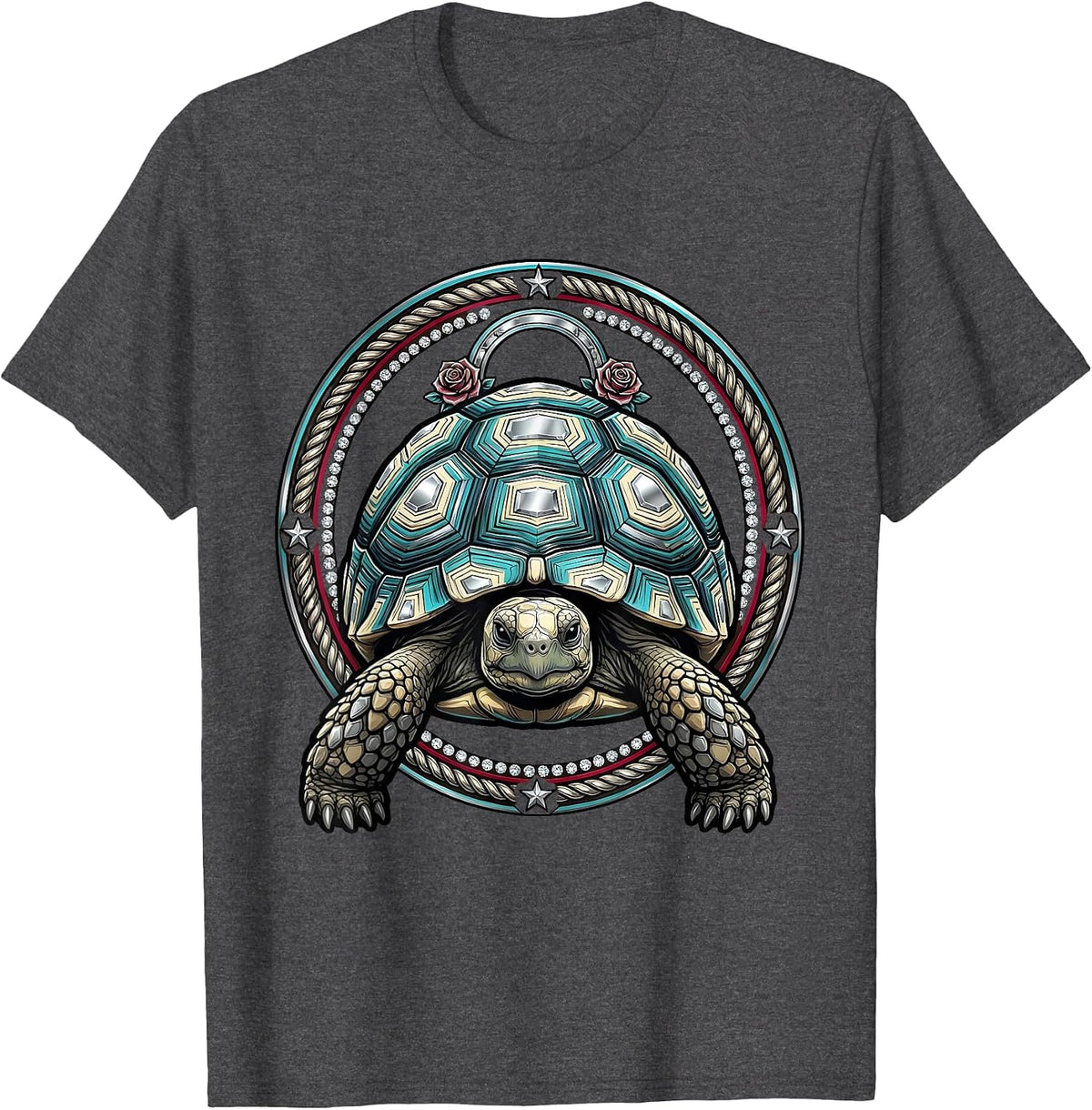 Men's Desert Tortoise Western Wildlife Illustration T-Shirt - Dark Heather Grey
