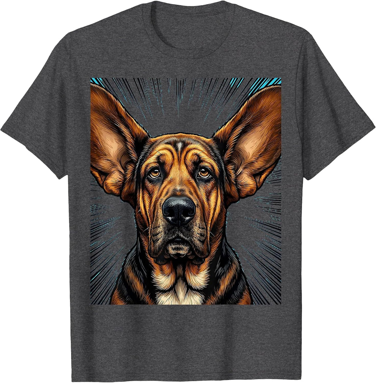Basset Hound Long Ears Blowing in the Wind T-Shirt - Dark Heather Grey