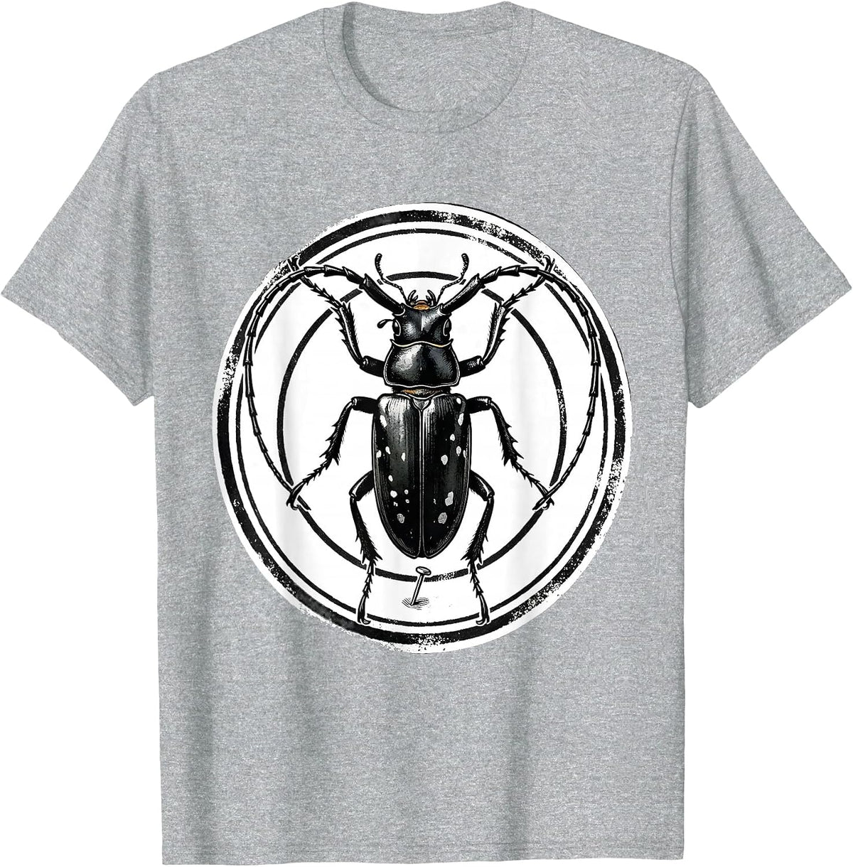 Men's Longhorn Beetle Bug Collector Entomologist Humor T-Shirt - Heather Grey