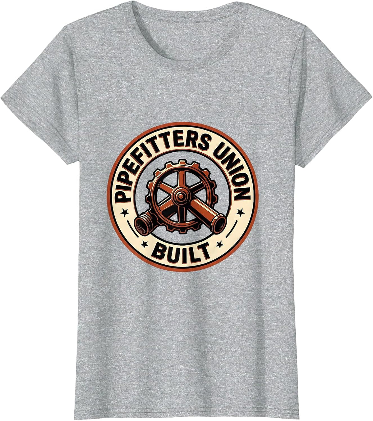 Pipefitters Union Built Skilled Trades Labor Day Solidarity T-Shirt - Heather Grey