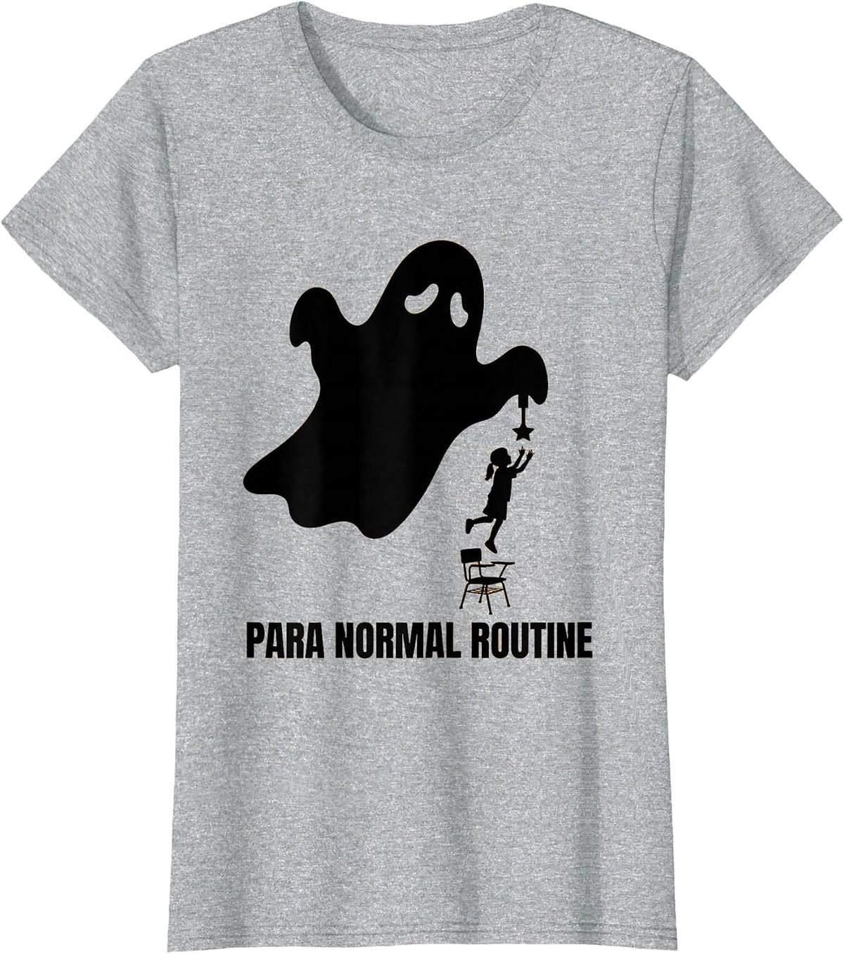 Para Normal Routine Funny Ghost Paraprofessional Halloween T-Shirt - Heather Grey