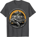 Men's Tortoise Carrying Ecosystem on Shell Nature Art T-Shirt - Dark Heather Grey