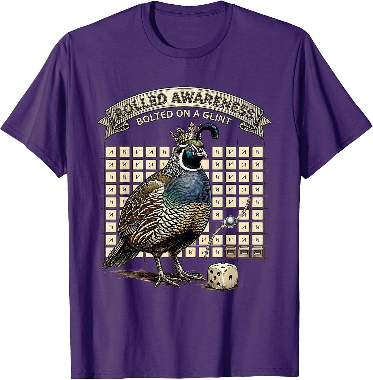 Men's Rolled Awareness Bolted On A Glint Funny Autistic ADHD Meme T-Shirt - Purple