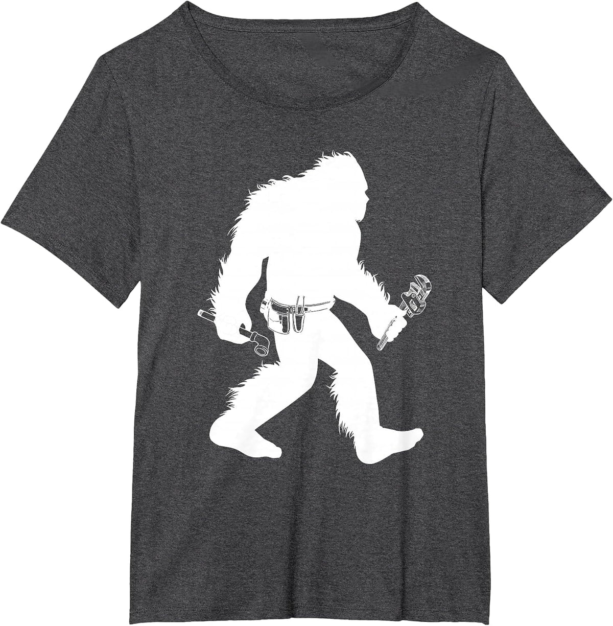 Bigfoot Pipefitter Cryptid Welder Sasquatch Steamfitter T-Shirt - Dark Heather Grey