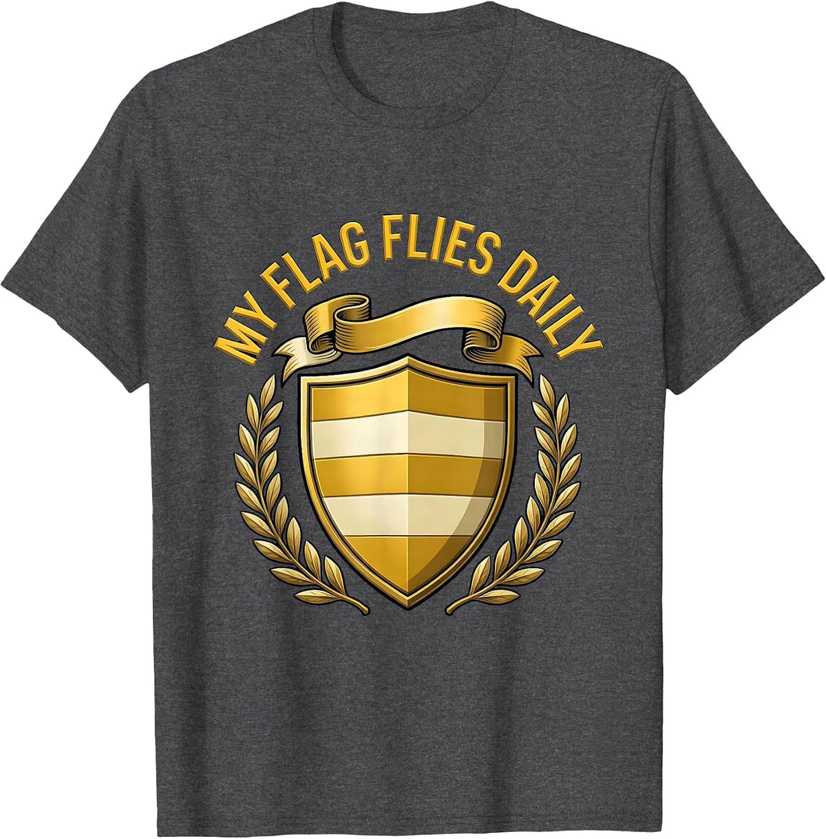 My Flag Flies Daily Pride Flag Design T-Shirt - Dark Heather Grey