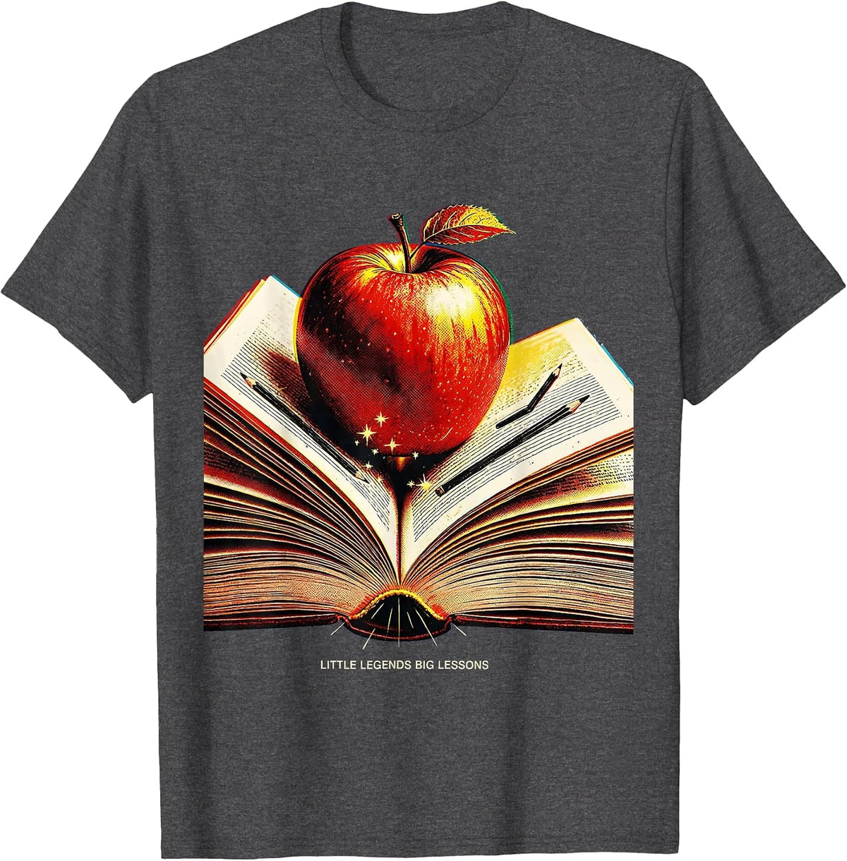 Little Legends Big Lessons Third Grade Teacher T-Shirt - Dark Heather Grey
