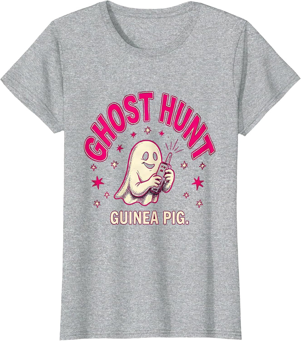 Ghost Hunt Guinea Pig Funny Ghost Hunting Halloween T-Shirt - Heather Grey