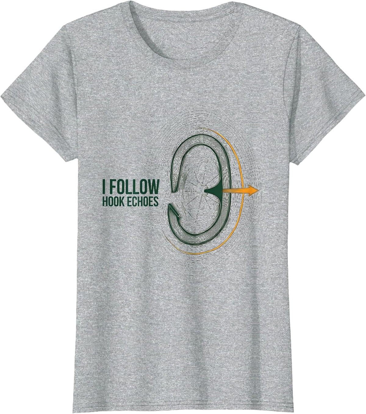 I Follow Hook Echoes Topographic Contour Storm Chaser T-Shirt - Heather Grey