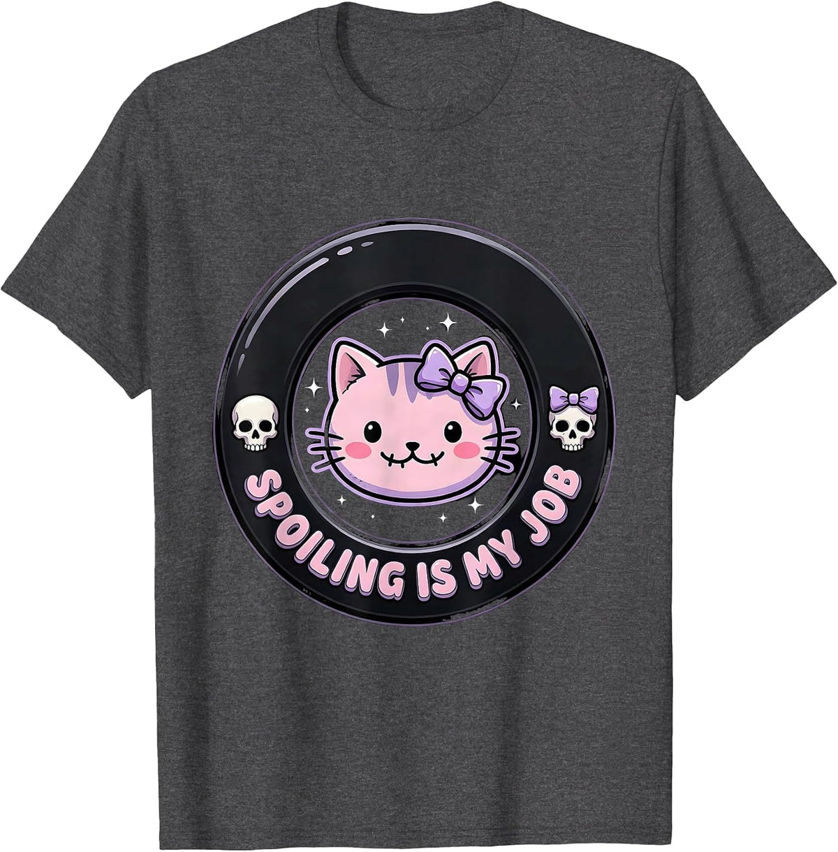 Spoiling Is My Job Proud Grandparent Mimi Design T-Shirt - Dark Heather Grey