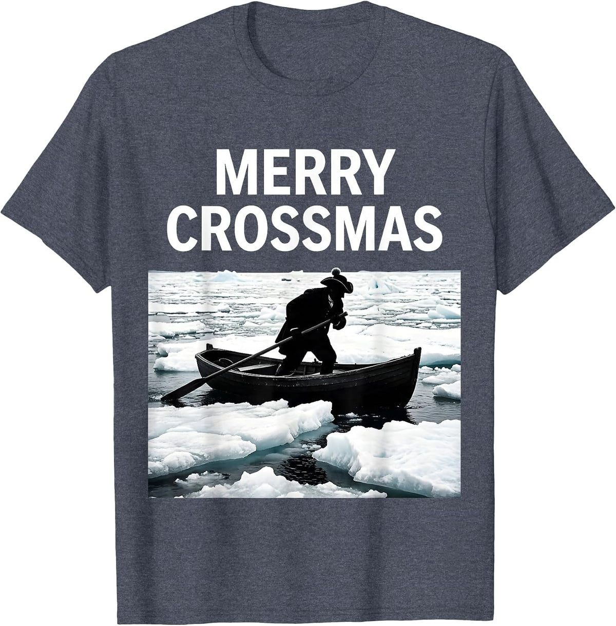Merry Crossmas Historic Washington Crossing 250th T-Shirt - Heather Blue
