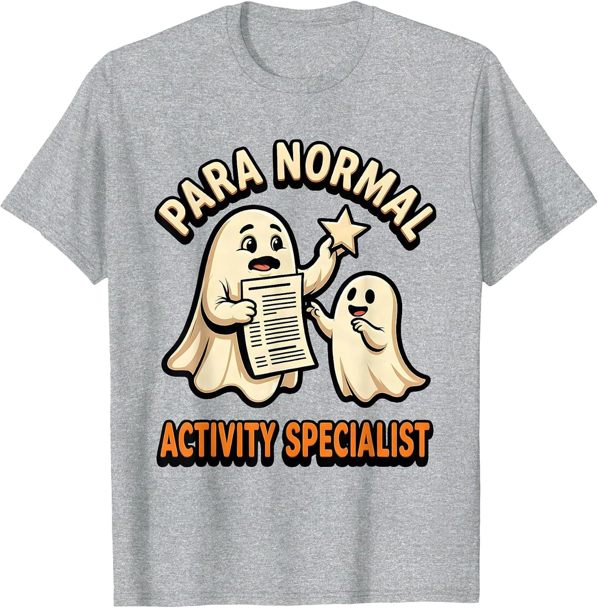 Men's Para Normal Activity Specialist Funny Ghost Paraprofessional T-Shirt - Heather Grey