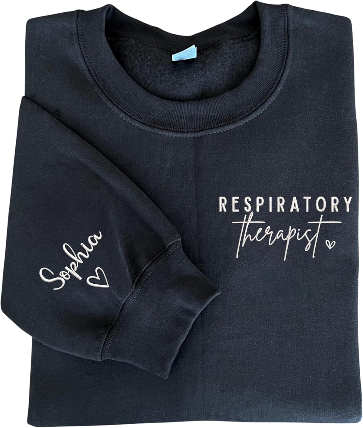 Personalized Embroidered Respiratory Therapist Sweatshirt – Custom RT Gift for Student, Respiratory Therapist Graduation