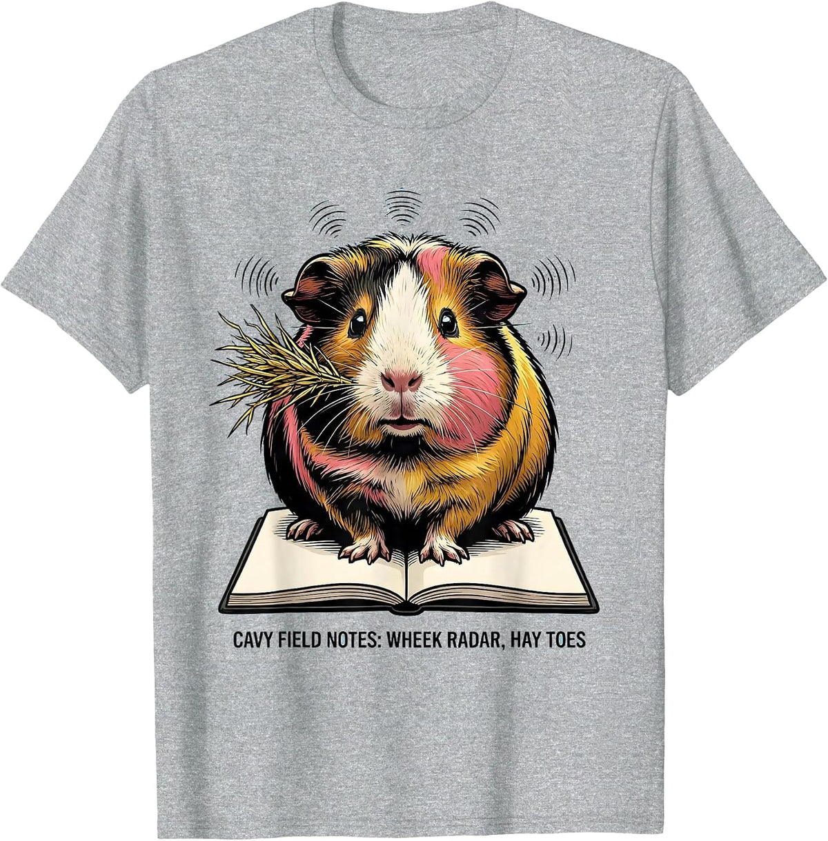 Men's Cavy Field Notes: Wheek Radar, Hay Toes Funny Cavy Lover T-Shirt - Heather Grey