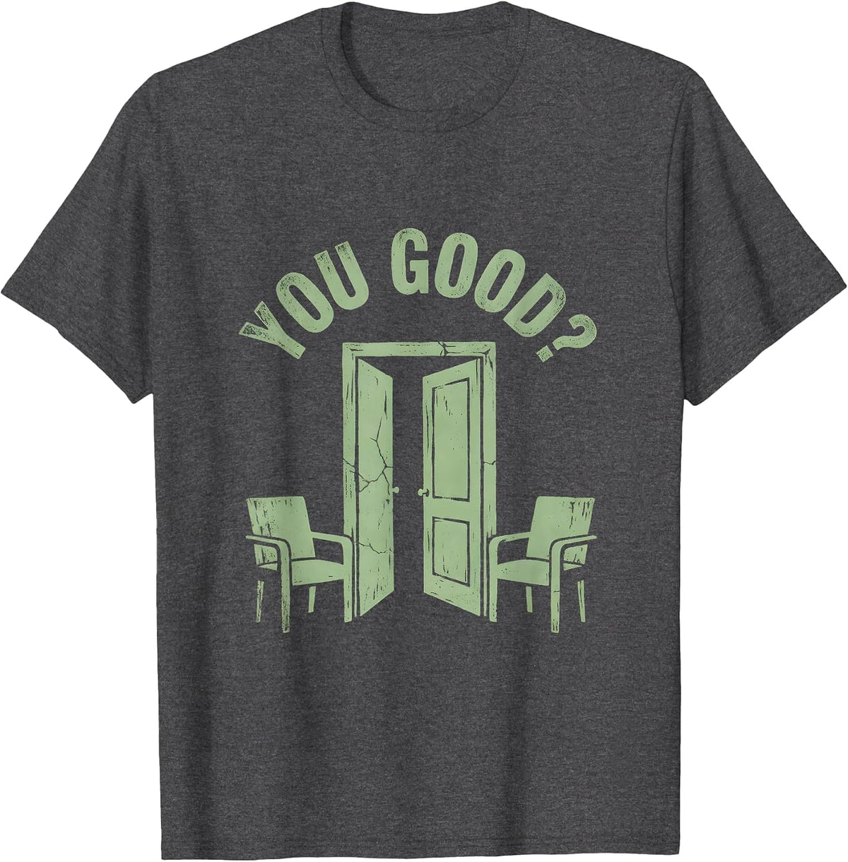 You Good? Vintage Boho School Counselor Mental Health T-Shirt - Dark Heather Grey