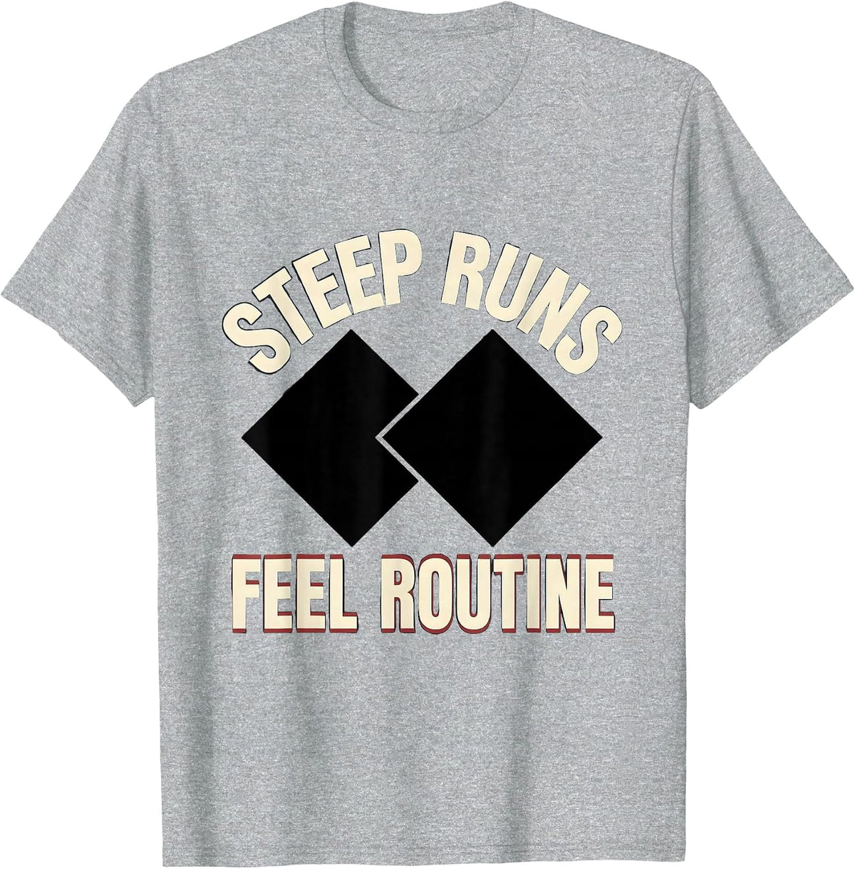 Men's Steep Runs Feel Routine Vintage Ski Snowboarder Gift T-Shirt - Heather Grey