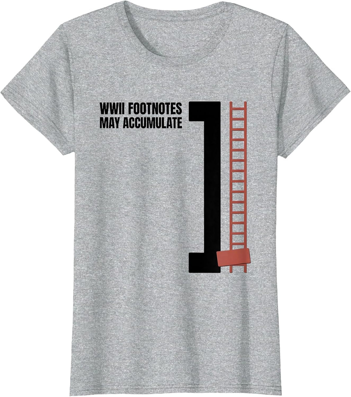 WWII Footnotes May Accumulate Editorial Conceptual WWII T-Shirt - Heather Grey