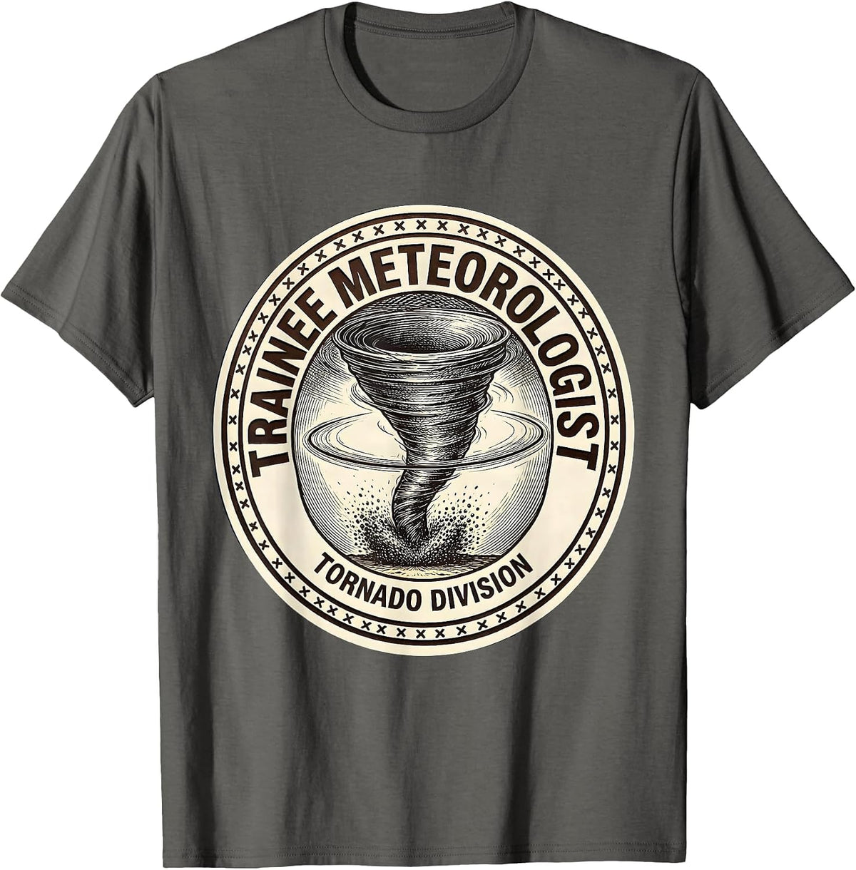Men's Trainee Meteorologist, Tornado Division Storm Chaser T-Shirt - Asphalt Grey
