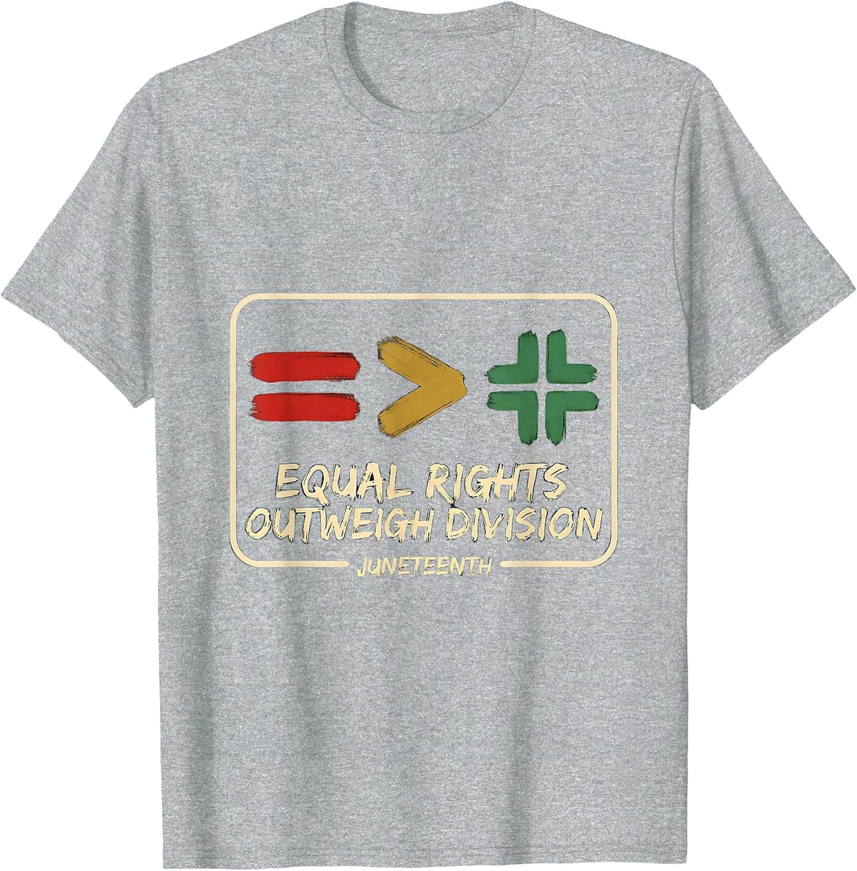 Men's Equal Rights Outweigh Division Juneteenth Equality T-Shirt - Heather Grey
