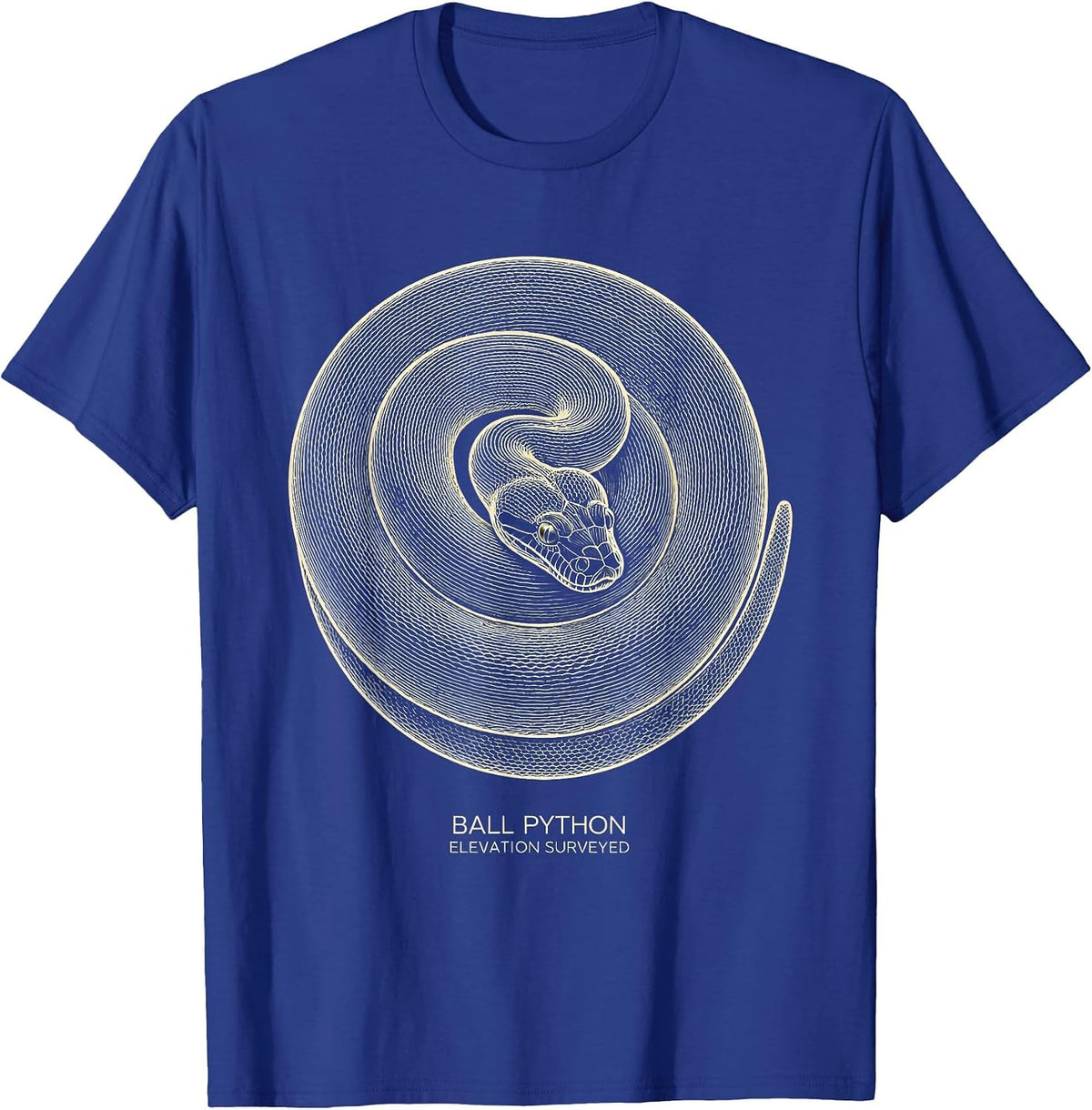 Ball Python Elevation Surveyed Funny Snake Lover Reptile T-Shirt - Royal Blue