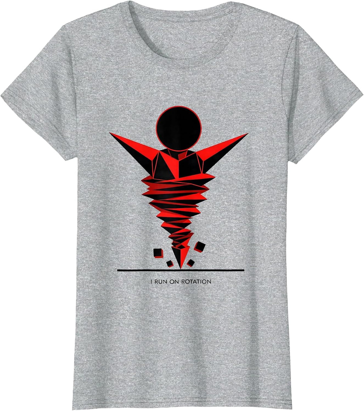 Women's I Run On Rotation Geometric Tornado Storm Chaser Meteorology T-Shirt - Heather Grey