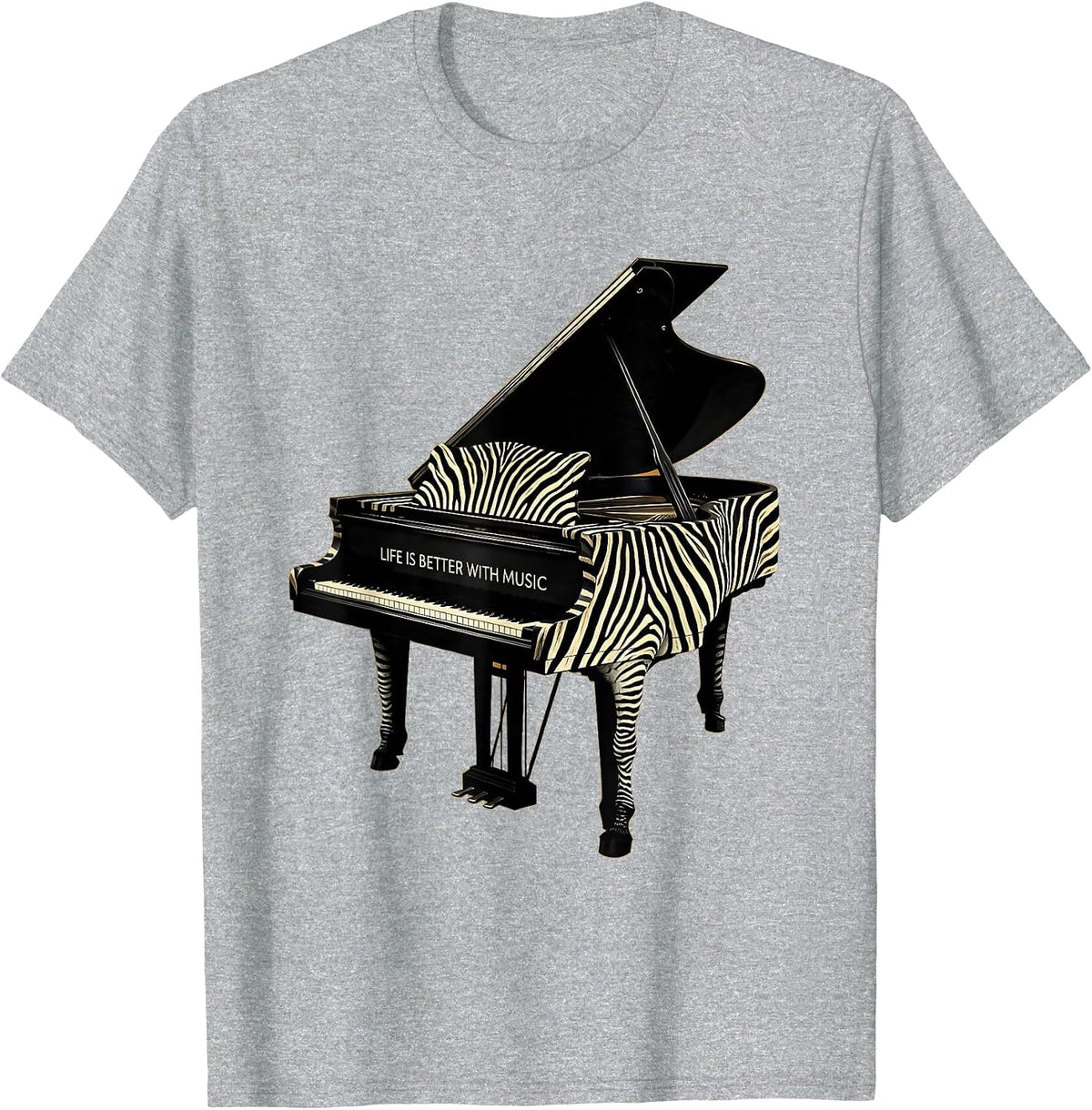 Men's Life Is Better With Music Teacher Design T-Shirt - Heather Grey