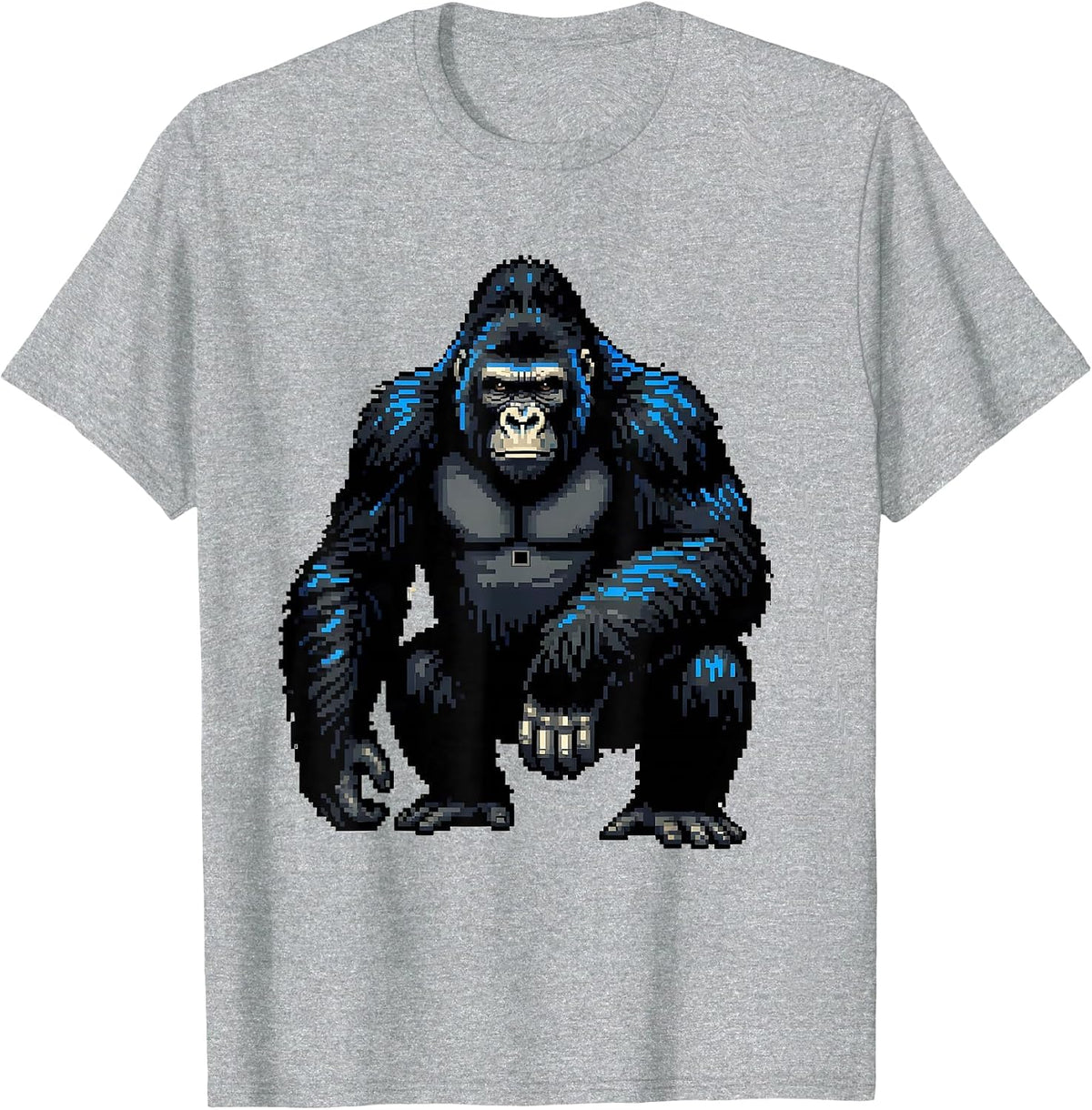 Men's Pixelated Gorilla Halloween Costume Meme Humor T-Shirt - Heather Grey