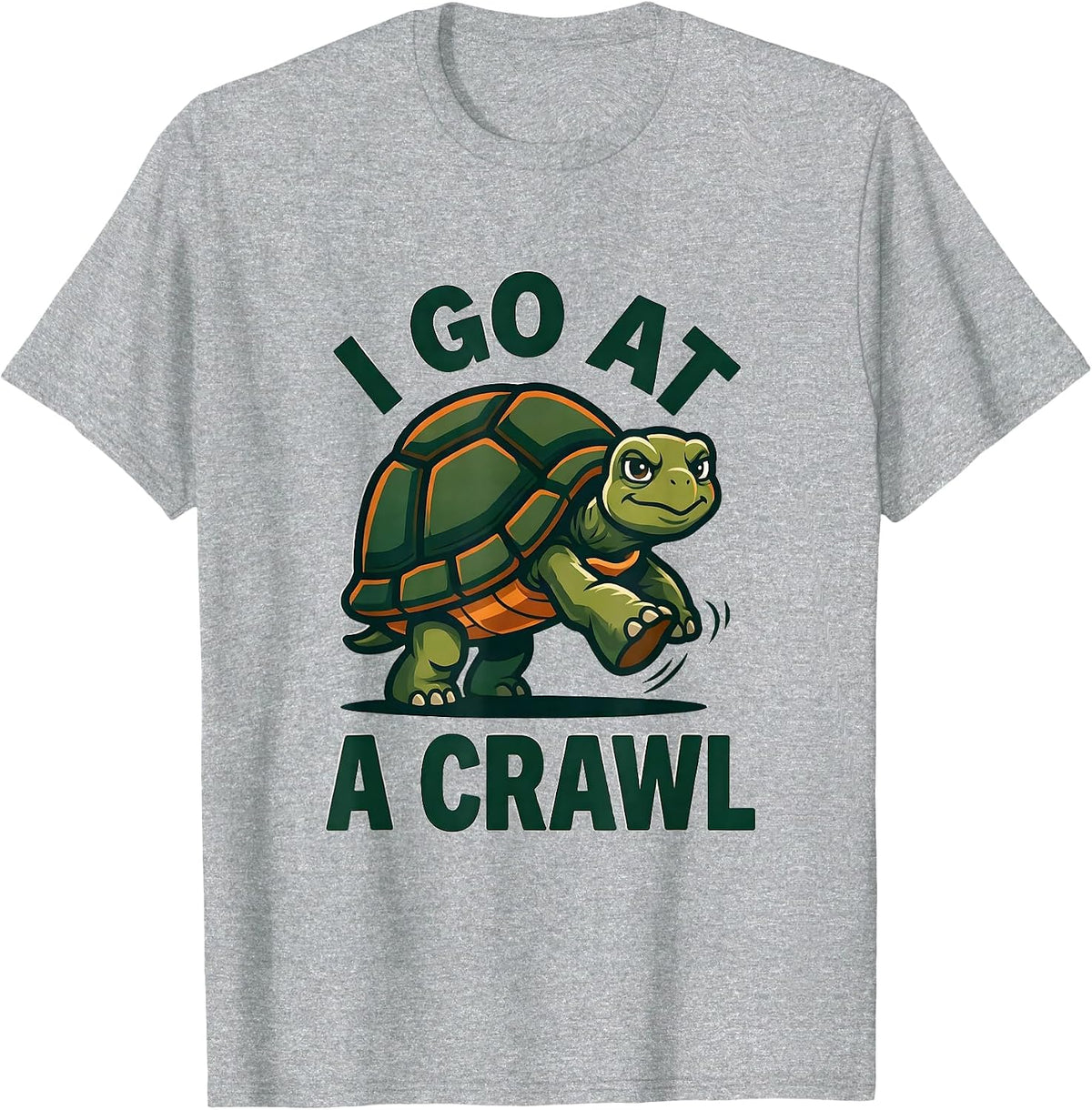 Men's I Go At A Crawl Funny Tortoise Lover Pet Humor T-Shirt - Heather Grey