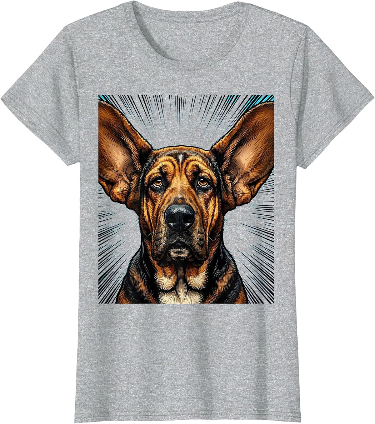 Basset Hound Long Ears Blowing in the Wind T-Shirt - Heather Grey
