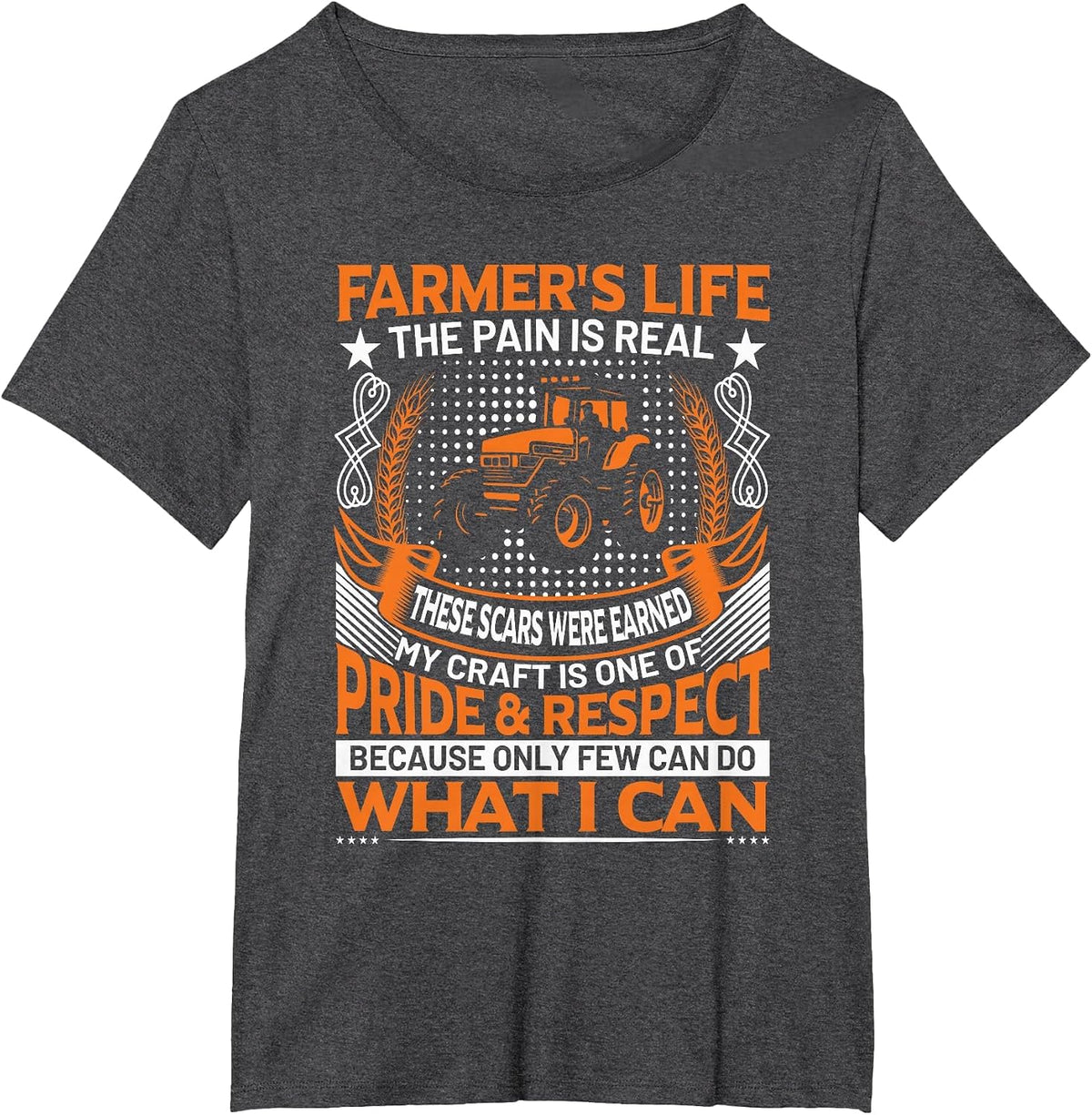 Funny Farmer’s Life Tractors Planting Crops Men Women T-Shirt - Dark Heather Grey