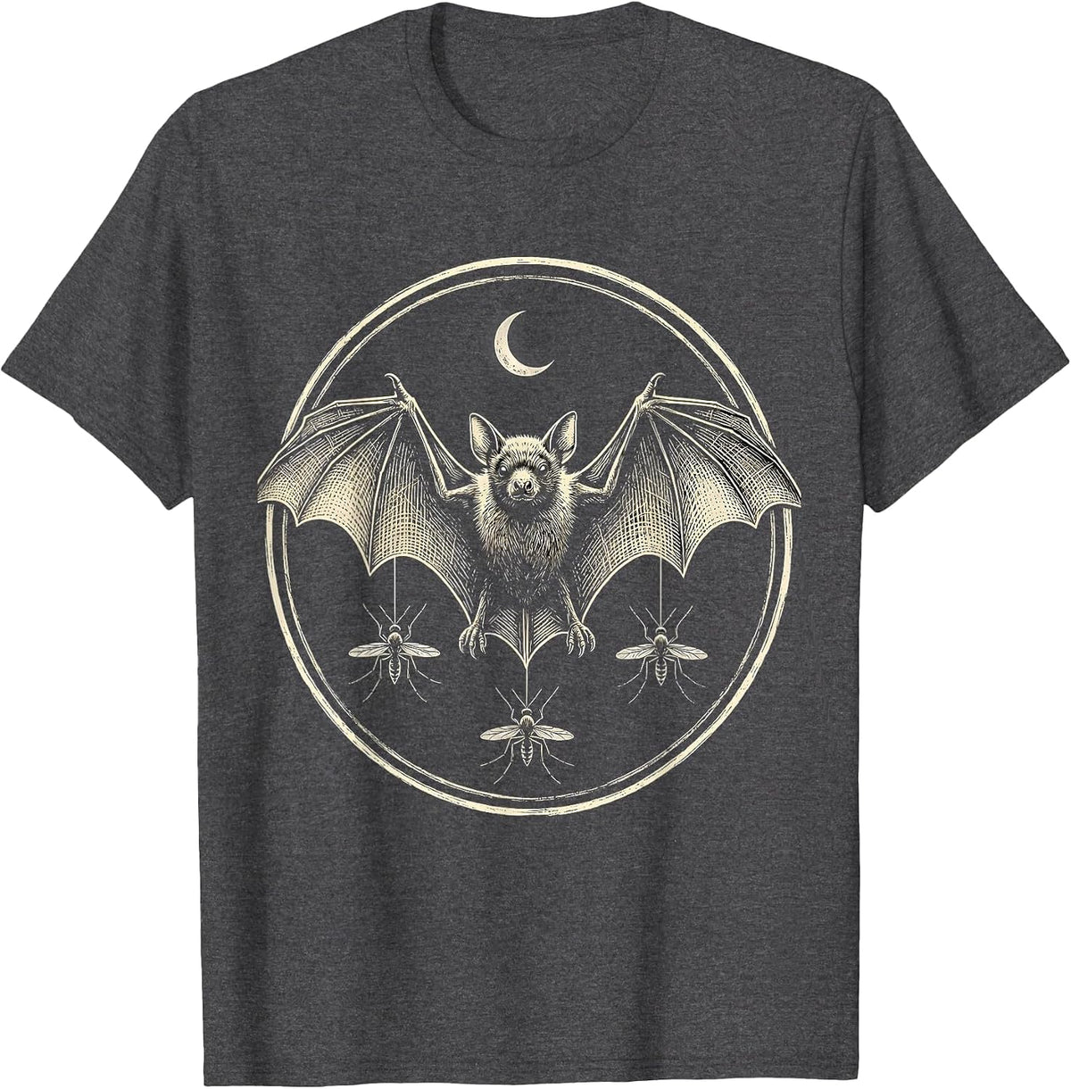 Bat Mosquito Insectivorous Wildlife Conservation Halloween T-Shirt - Dark Heather Grey