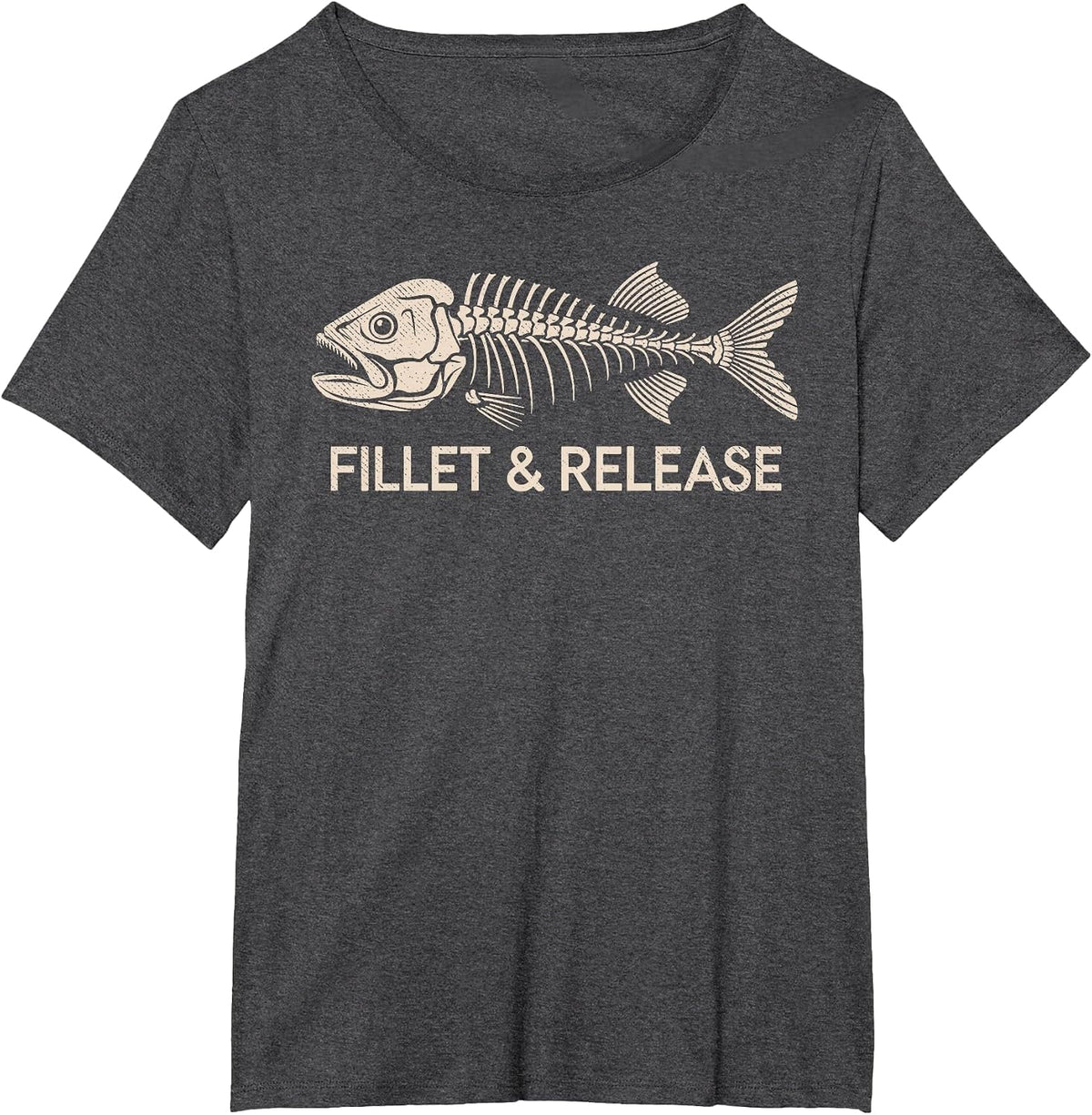 Fillet & Release Fisherman Humor Angler Joke Funny Fishing T-Shirt - Dark Heather Grey