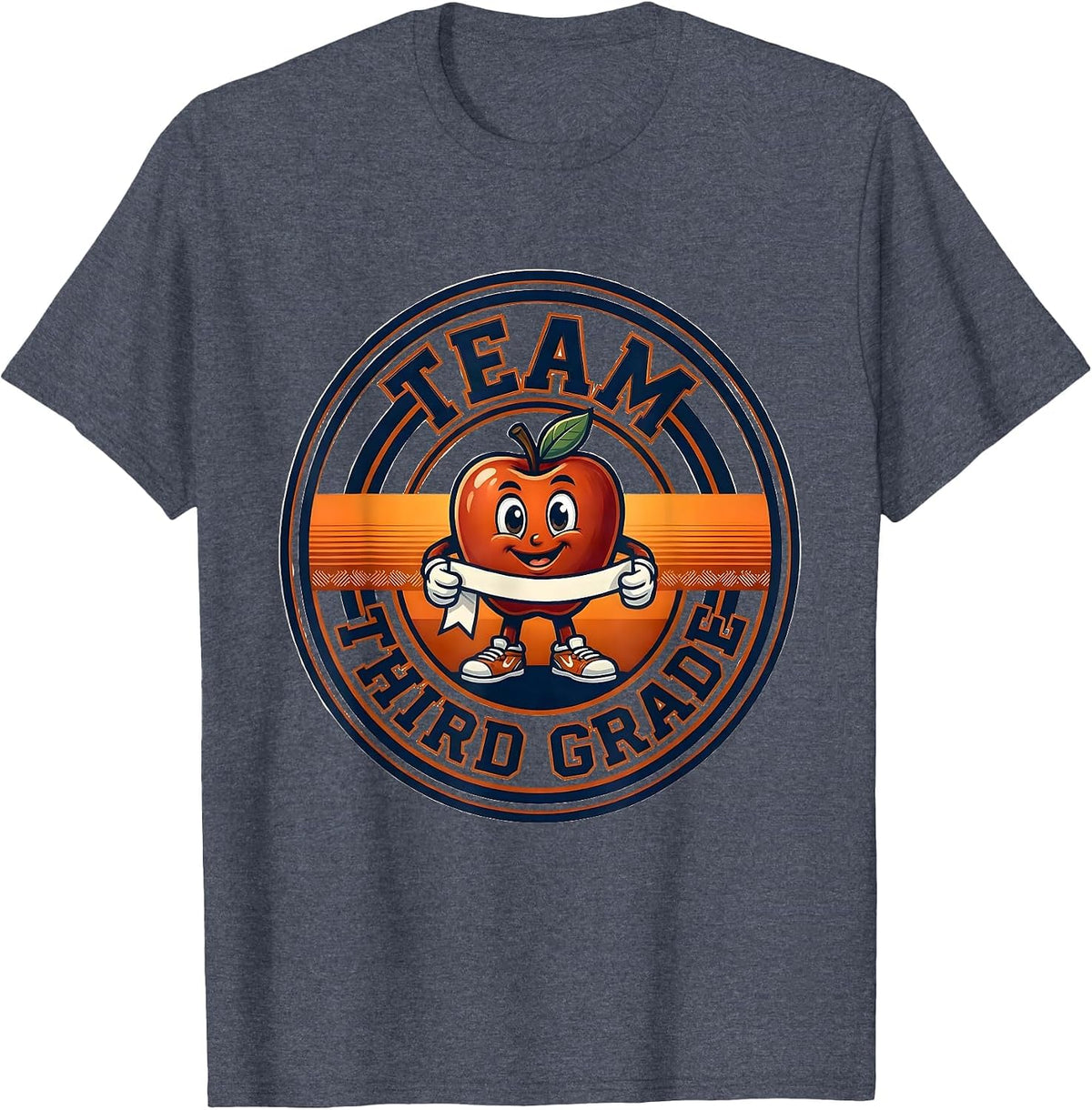 Team Third Grade Retro Teacher Back To School T-Shirt - Heather Blue